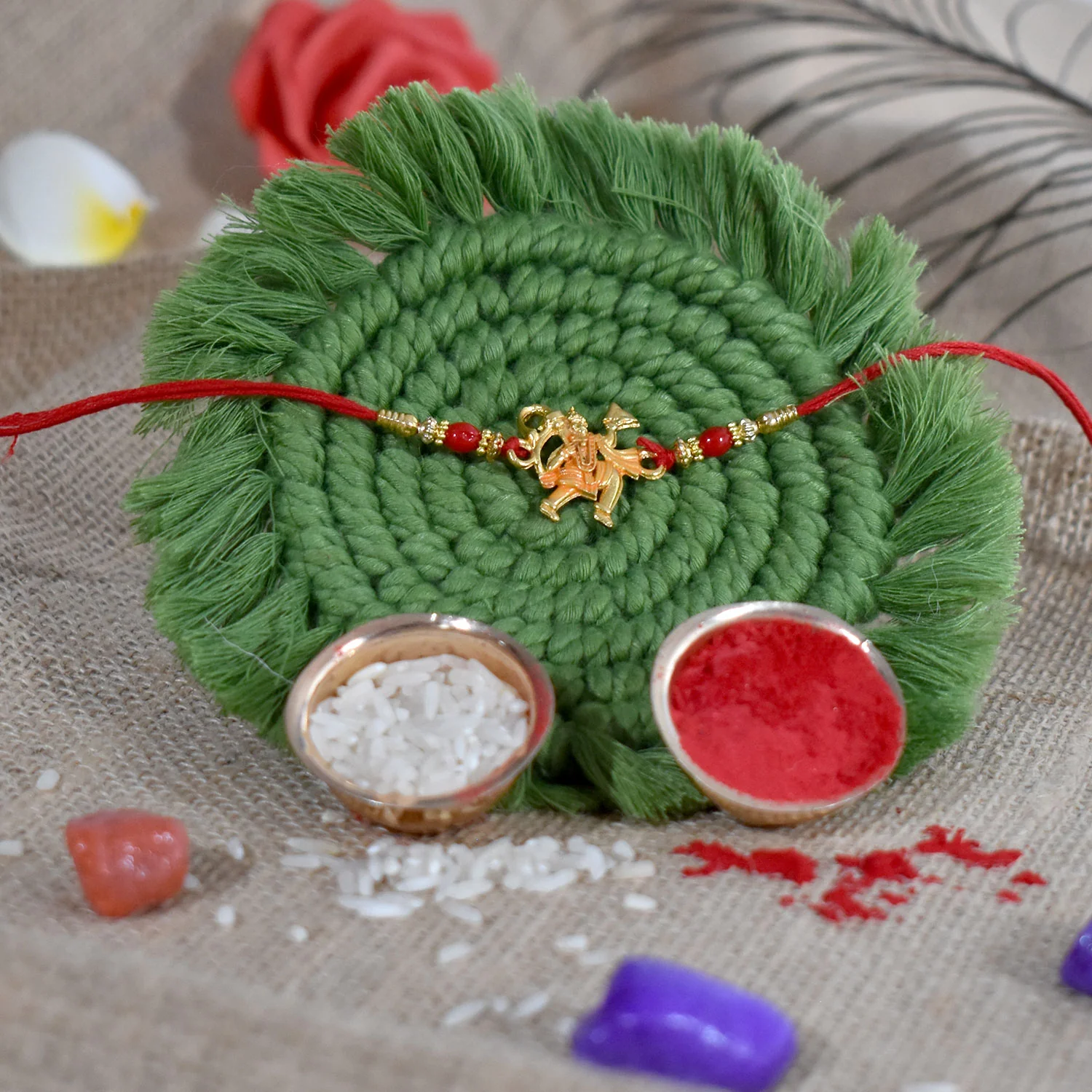 Hanumaan ji Holding  Dronagiri Mountain rakhi - Image 5