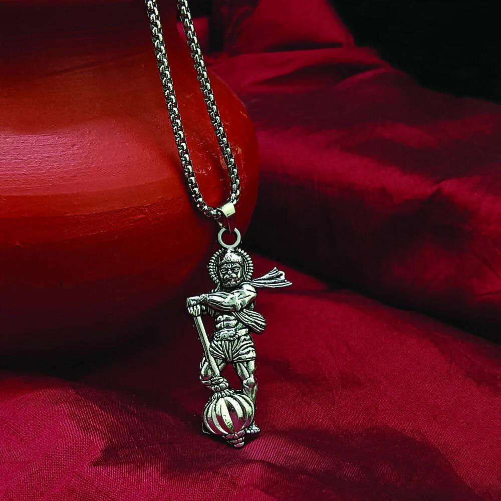 Hanuman Gada Locket Chain Pendant for Men - Image 3
