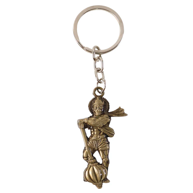 Hanuman Ji With Gada Religious Keychain – Antique Finish Devotional Key Ring - Image 6