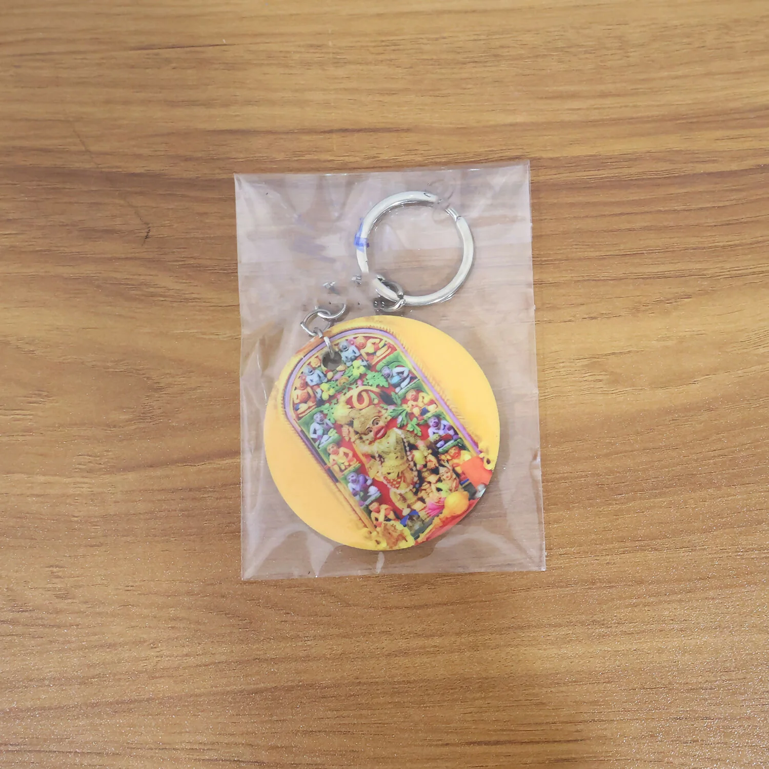 Hanuman Mandir Printed Round Keychain – Bright, Devotional & Lightweight Key Holder - Image 6