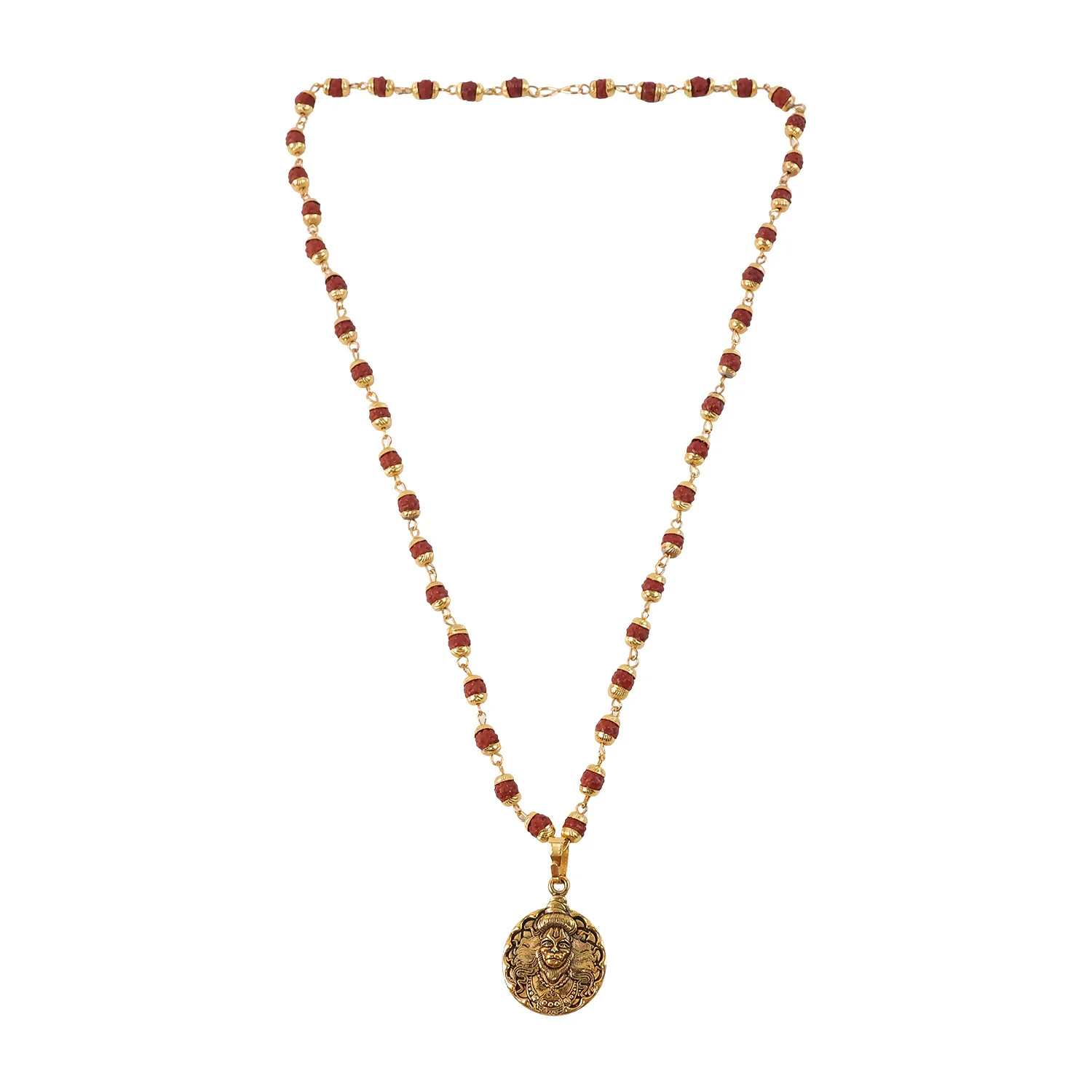 Hanuman Pendant With Rudraksha Mala Bead - Image 5