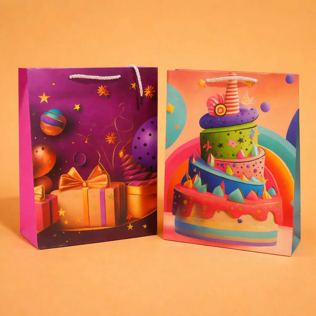 Happy Birthday Gift Bag with Handle Party Paper Carry Bag (1 PC) - Image 2
