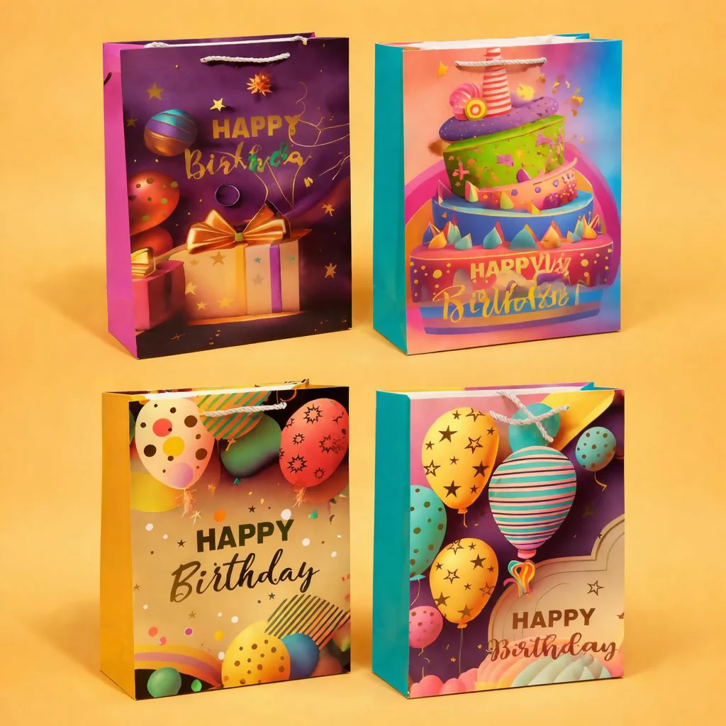 Happy Birthday Gift Bag with Handle Party Paper Carry Bag (1 PC) - Image 3