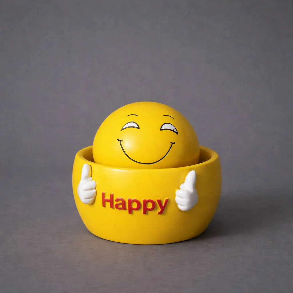 Happy Emoji Decorative Storage Showpiece for Desk and Home Decor (Mix Design) - Image 3