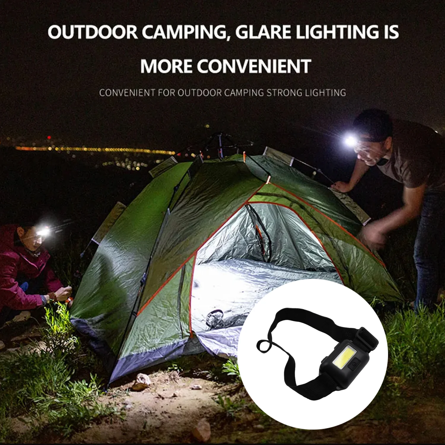 10W COB Waterproof Headlamp – Portable Lantern for Camping, Hiking (1 Pc) - Image 4