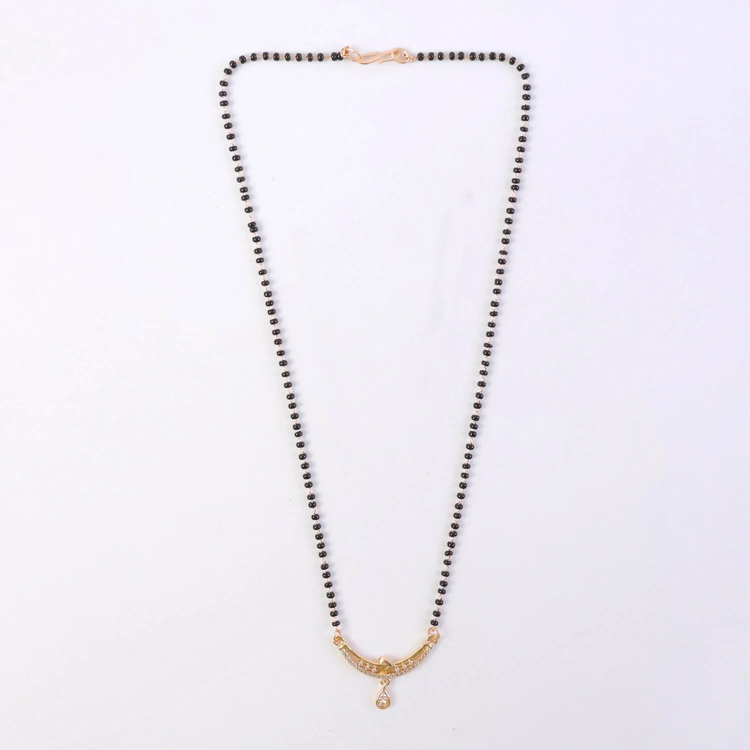 Heart Charm Mangalsutra Necklace with Teardrop Pendant 1 Pc - Image 6