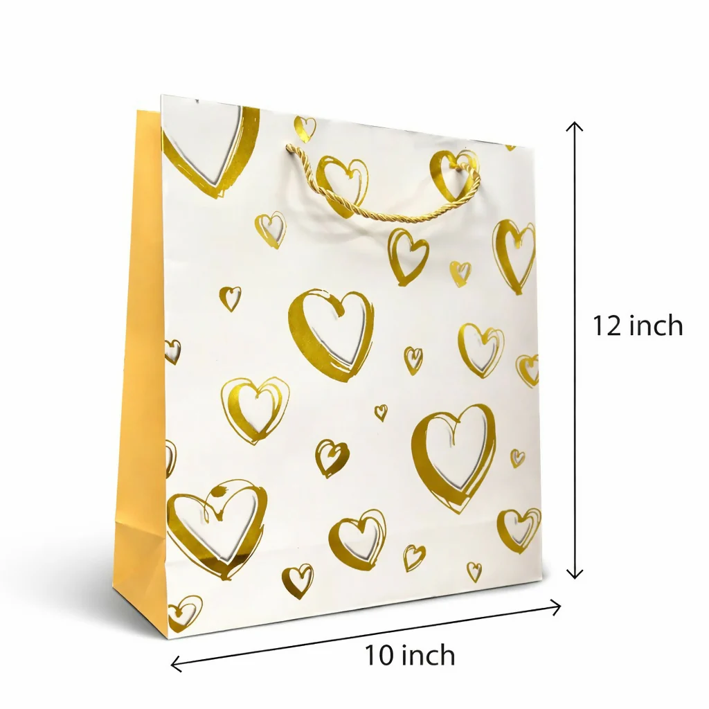 Heart Design Gift Paper Bag with Handle 1 Piece - Image 4