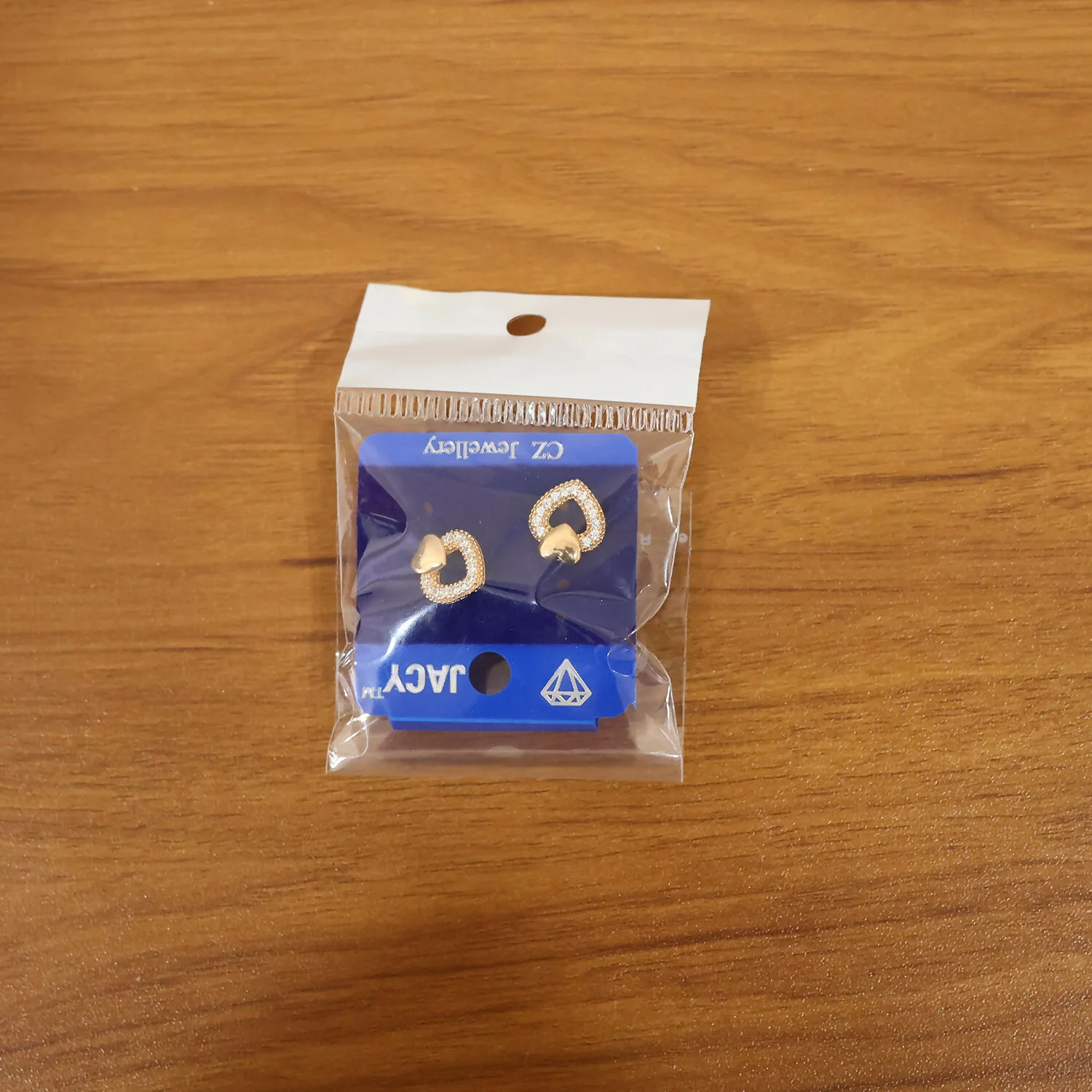 Heart Design Stud Earrings with Crystal-Style Accents For Woman & Girl - Image 6