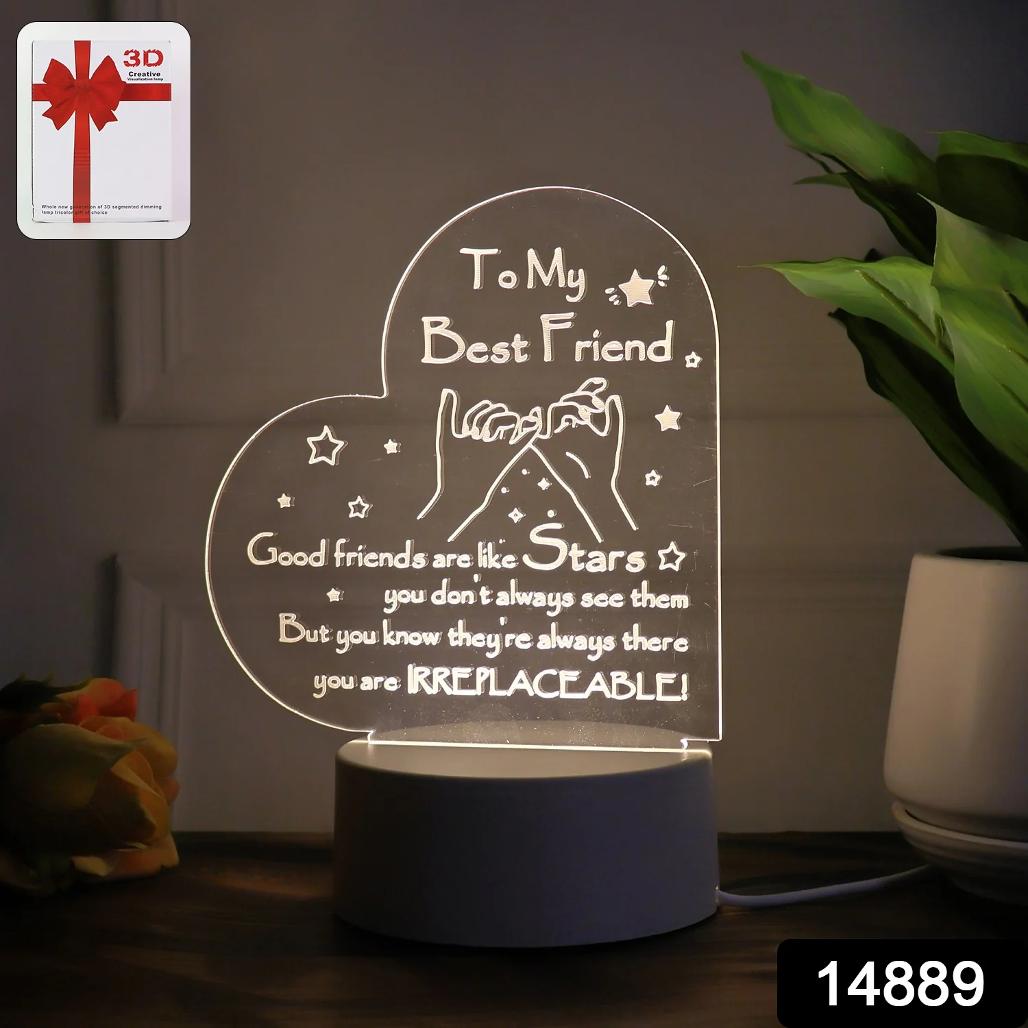 Mix design 3D LED Acrylic Night Lamp (1 Pc / Mix Design) - Image 2
