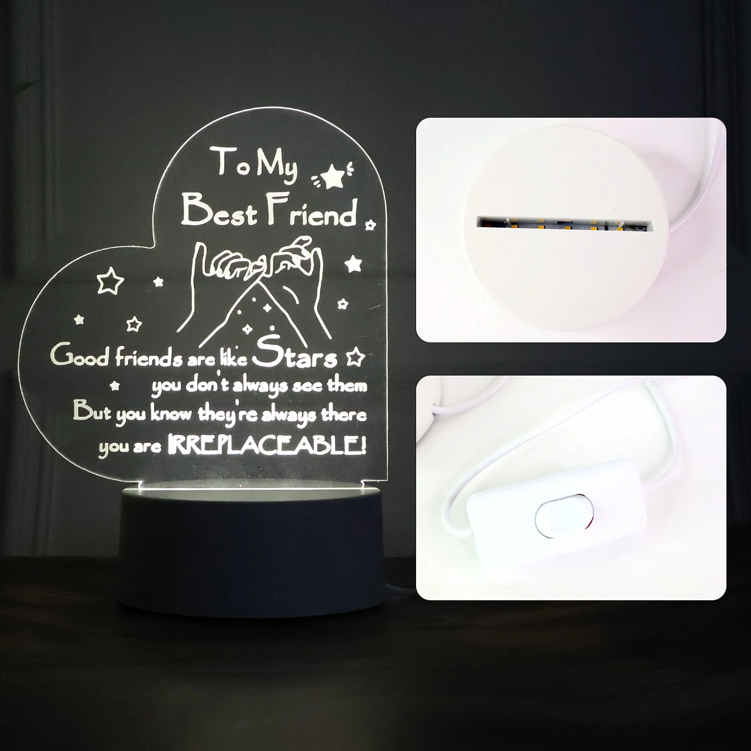 Mix design 3D LED Acrylic Night Lamp (1 Pc / Mix Design) - Image 6