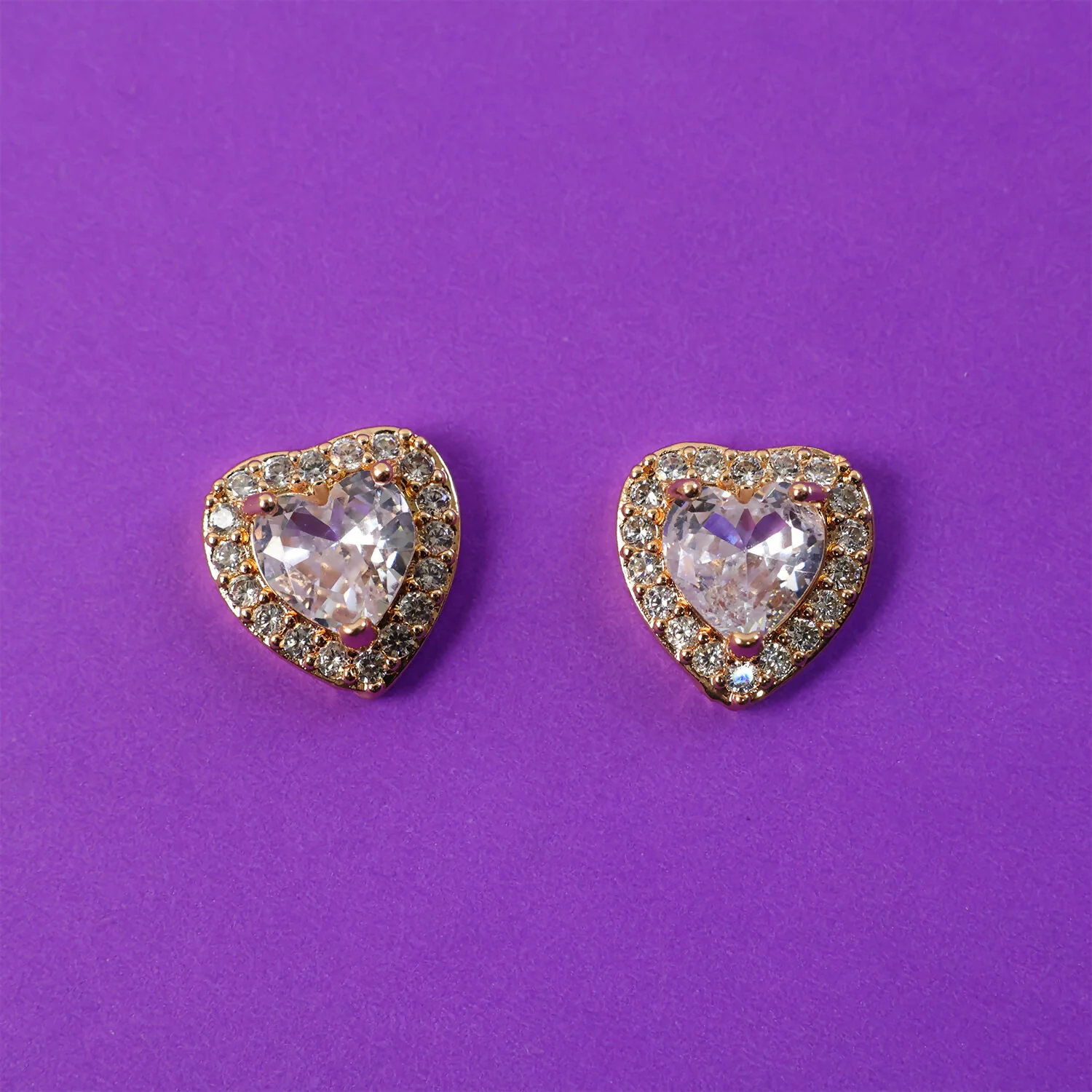 Heart Shape Crystal Stud Earrings for Women - Image 3