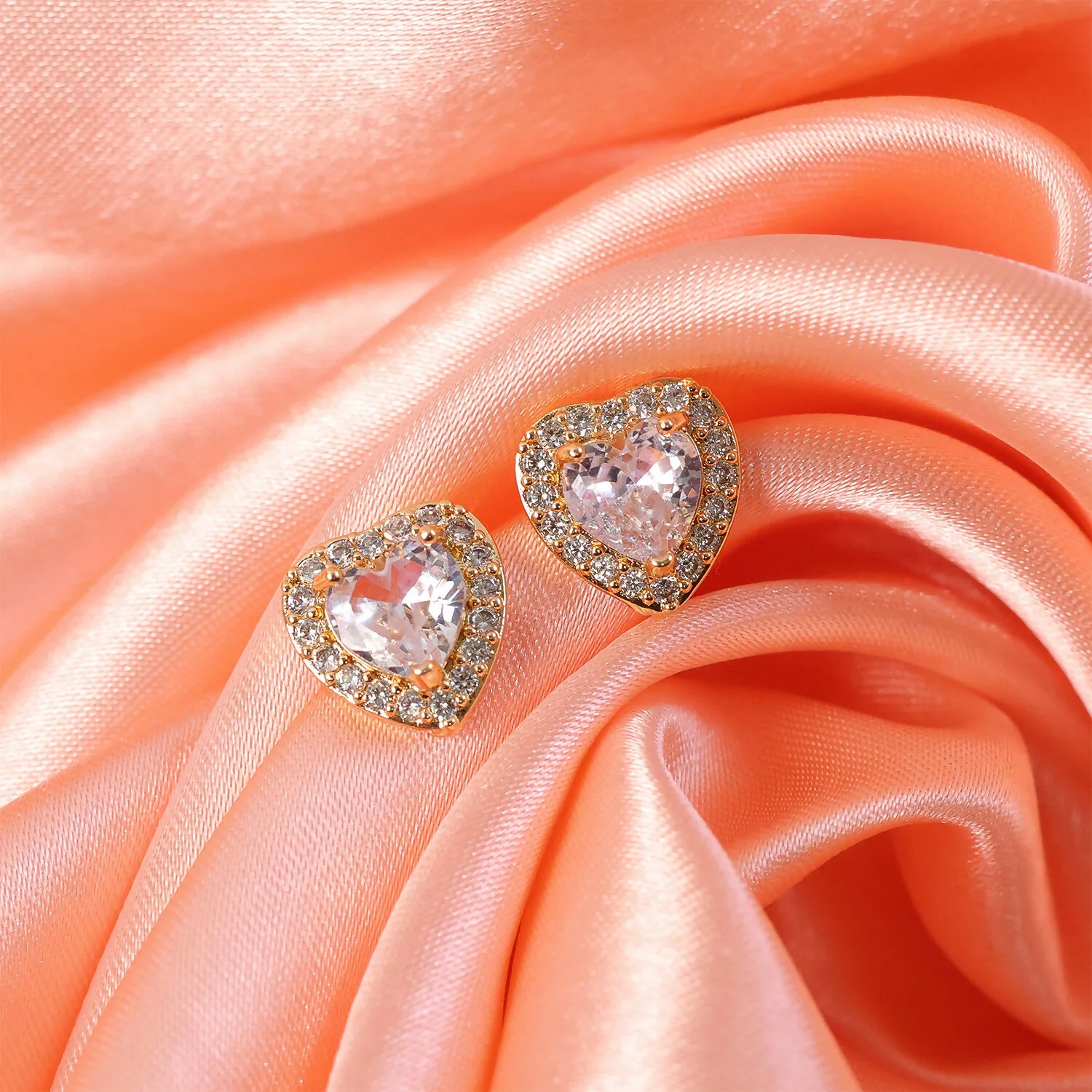 Heart Shape Crystal Stud Earrings for Women - Image 4