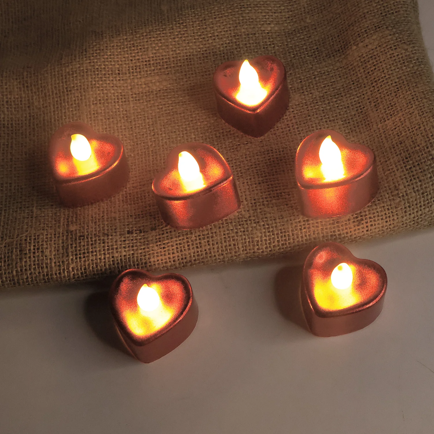 Heart Shape LED Flameless Decorative Candles (6 Pc / Set) - Image 3