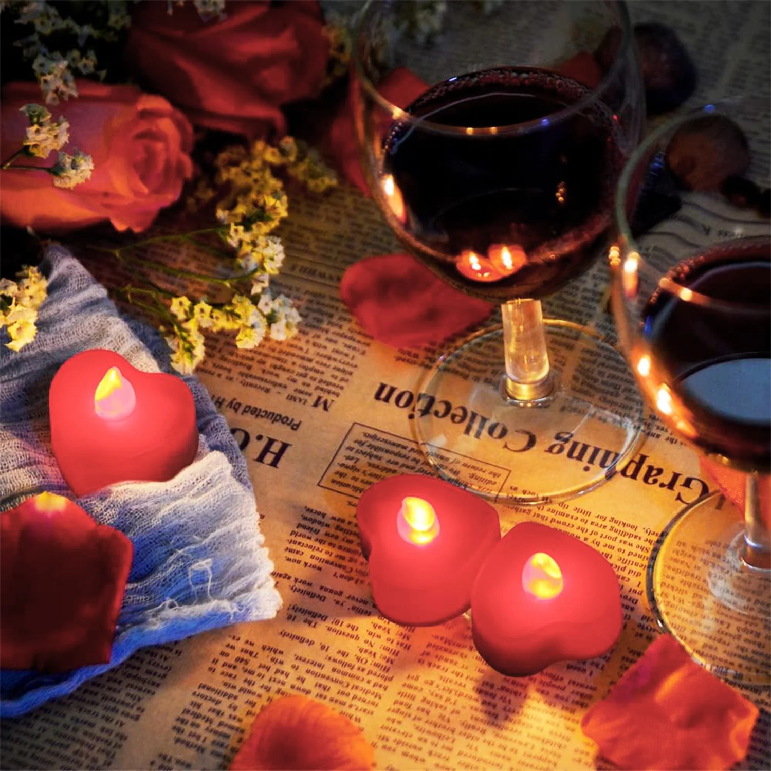Heart Shape LED Flameless Decorative Candles (6 Pc / Set) - Image 7