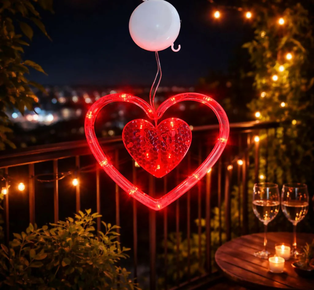 Heart Shape LED Hanging Decorative Light for Balcony, Bedroom & Home Decor - Image 4