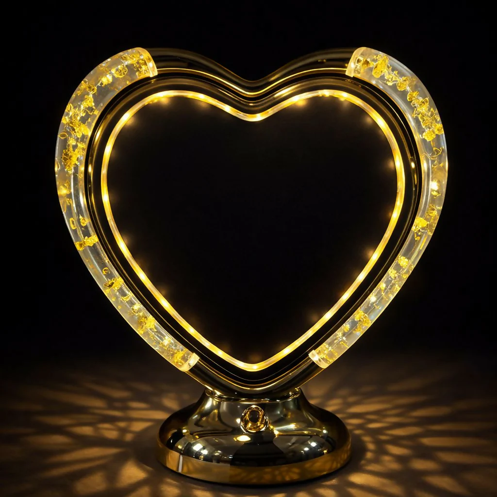 Heart Shape LED Photo Frame Lamp with Warm Light for Home Décor & Gifts - Image 4