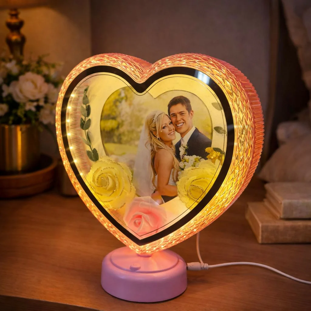 Heart Shape LED Photo Frame Romantic Light Gift for Couple - Image 2