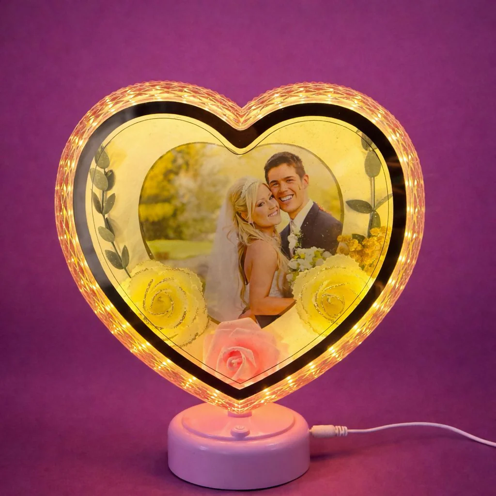 Heart Shape LED Photo Frame Romantic Light Gift for Couple - Image 3