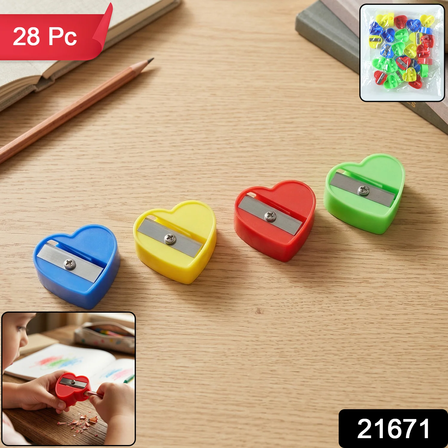 Heart Shape Pencil Sharpener (28 Pc Set) - Image 2