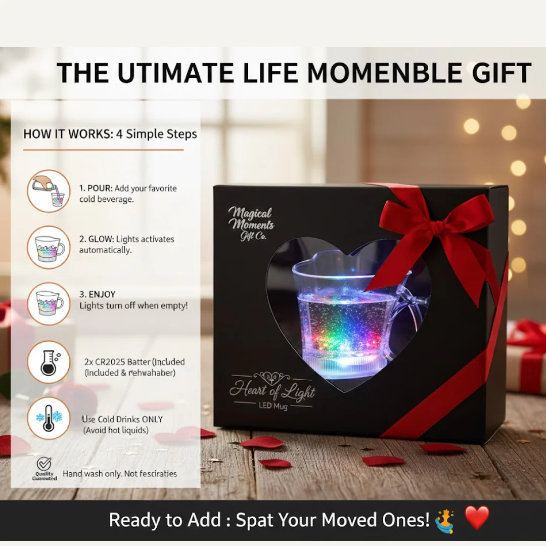 Heart Shape Activated Blinking Led Glass Cup - Image 5