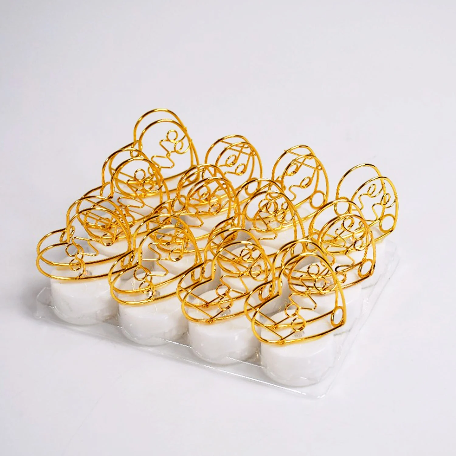 Set of 12 Multicolor Flameless Heart Candles for Decoration, Diwali - Image 4