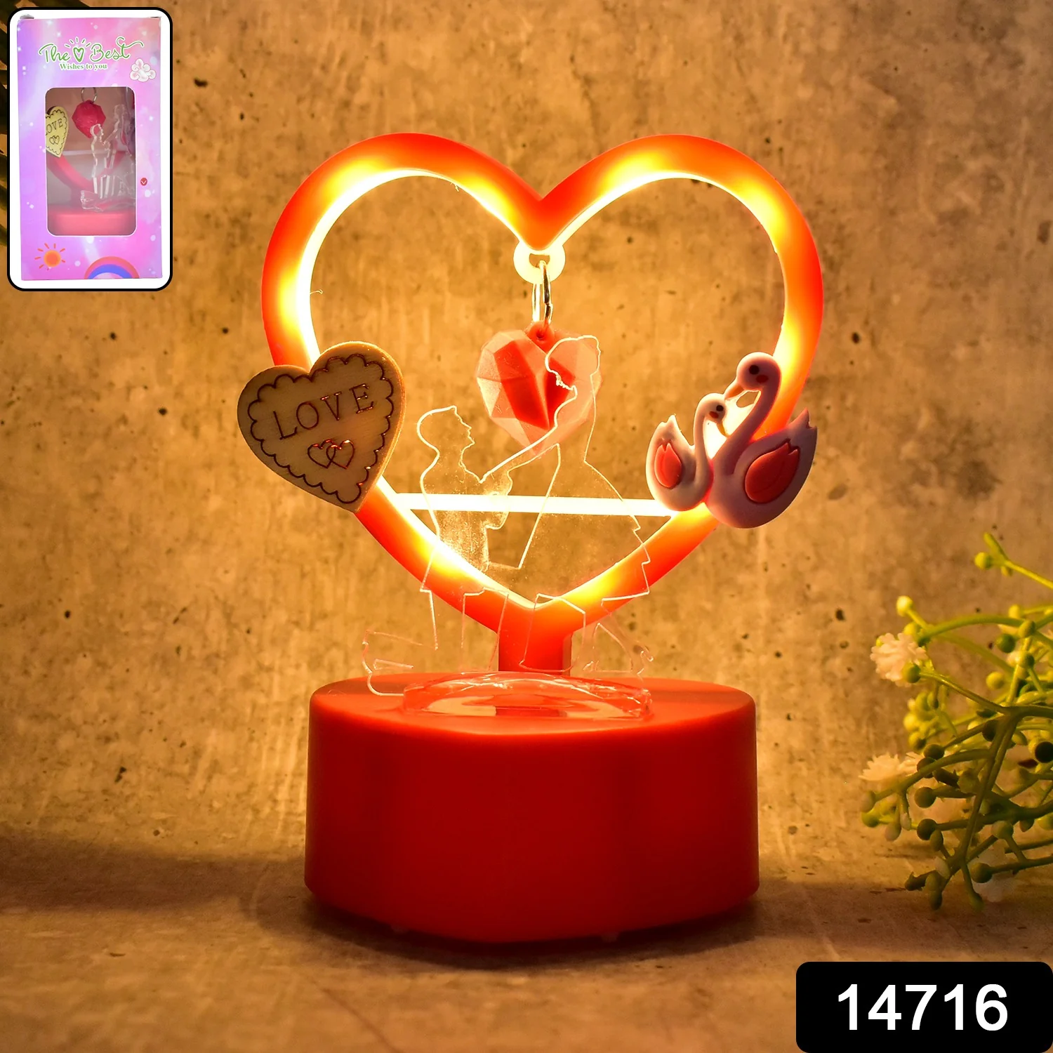 Heart-Shaped Decorative Love Showpiece (1 Pc) - Image 2