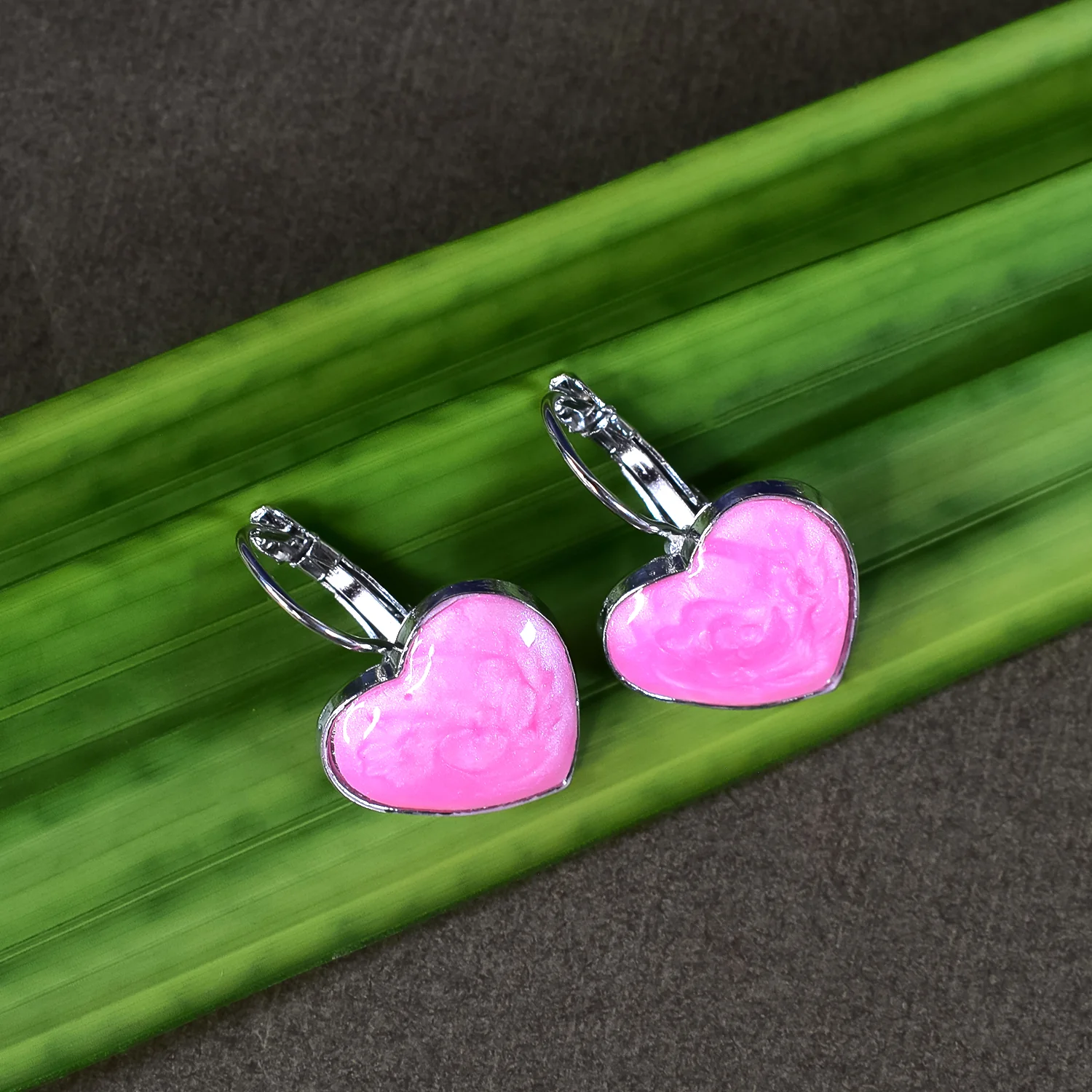 Heart-Shaped Earring Set with Sparkling Gemstone Accents - Image 3