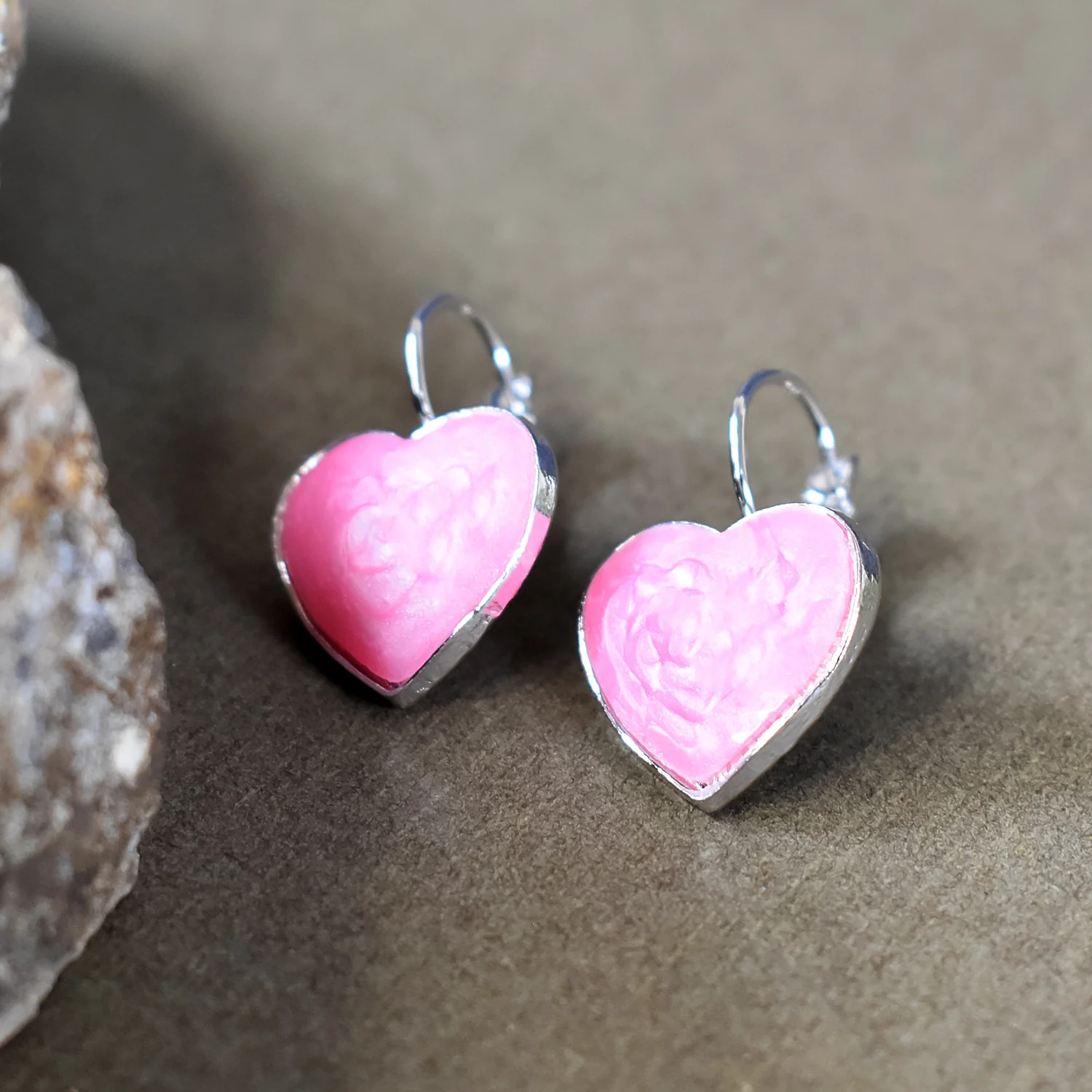Heart-Shaped Earring Set with Sparkling Gemstone Accents - Image 4