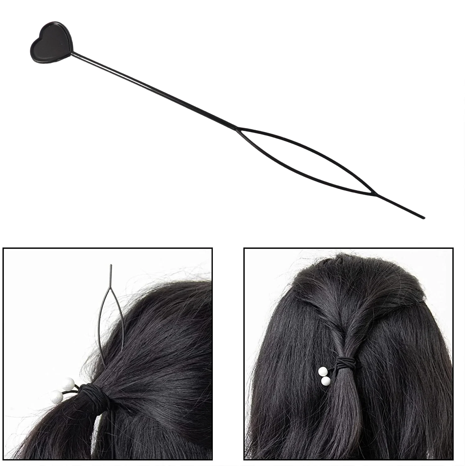 Heart-Shaped Hairpin Set (2 Pcs) - Image 4