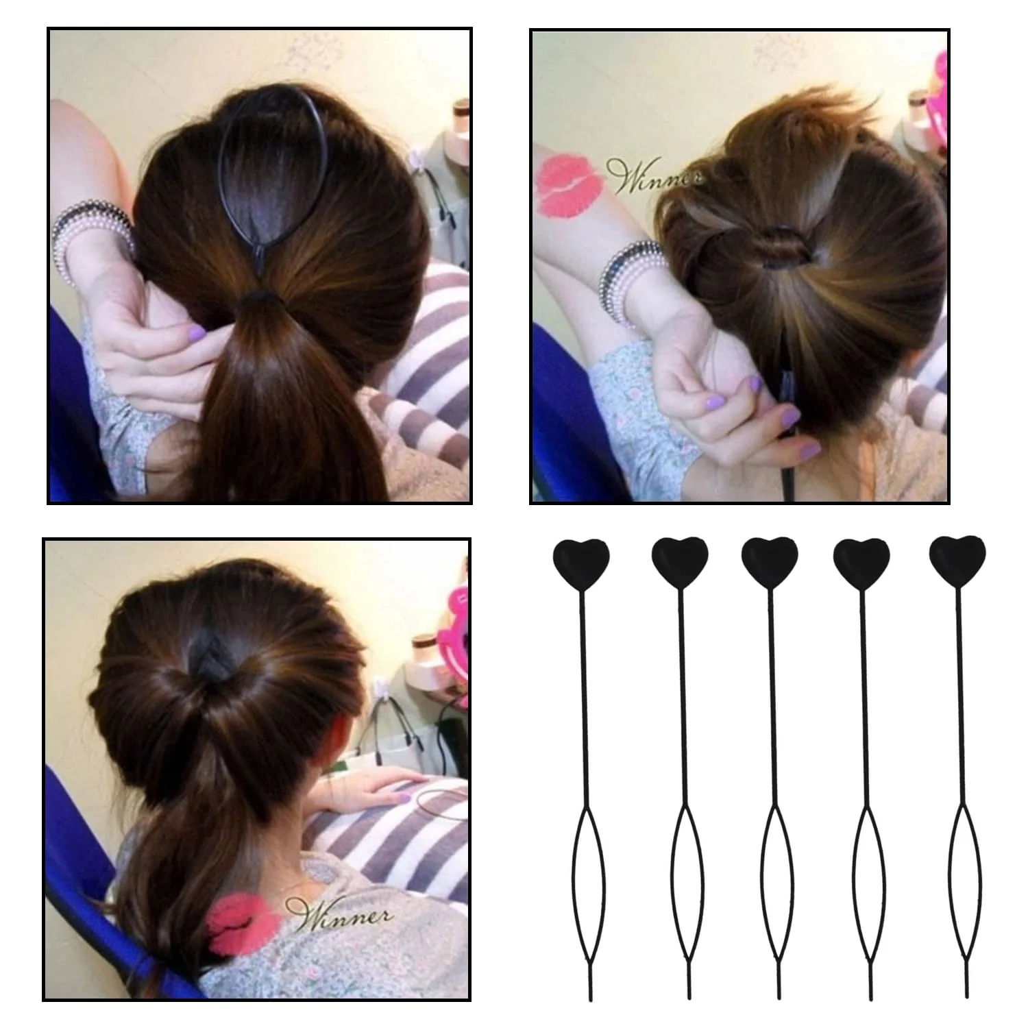 Heart-Shaped Hairpin Set (2 Pcs) - Image 7