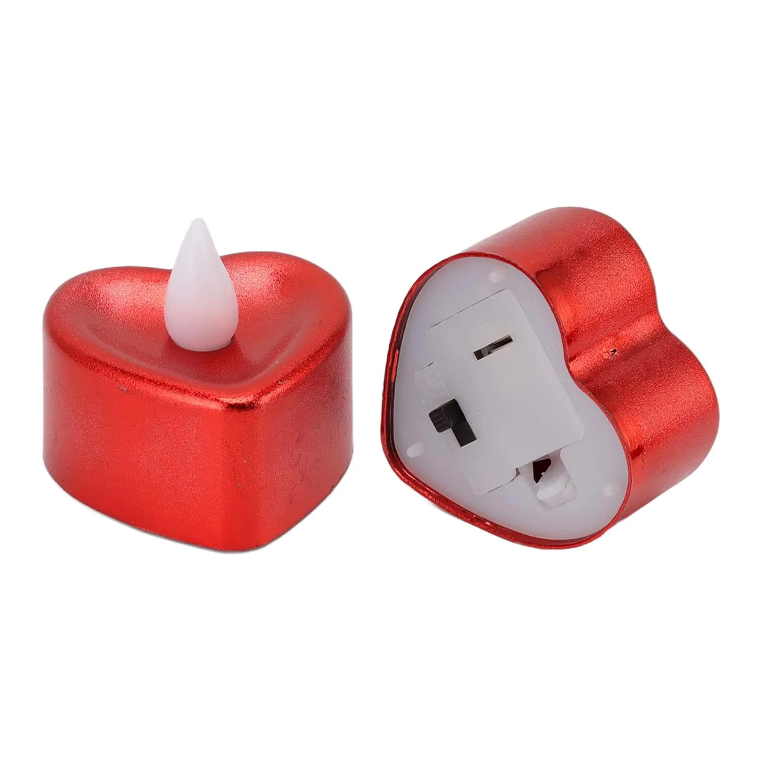 Heart Shaped LED Tea Light Candles (Mix Color / 12 Pc) - Image 3