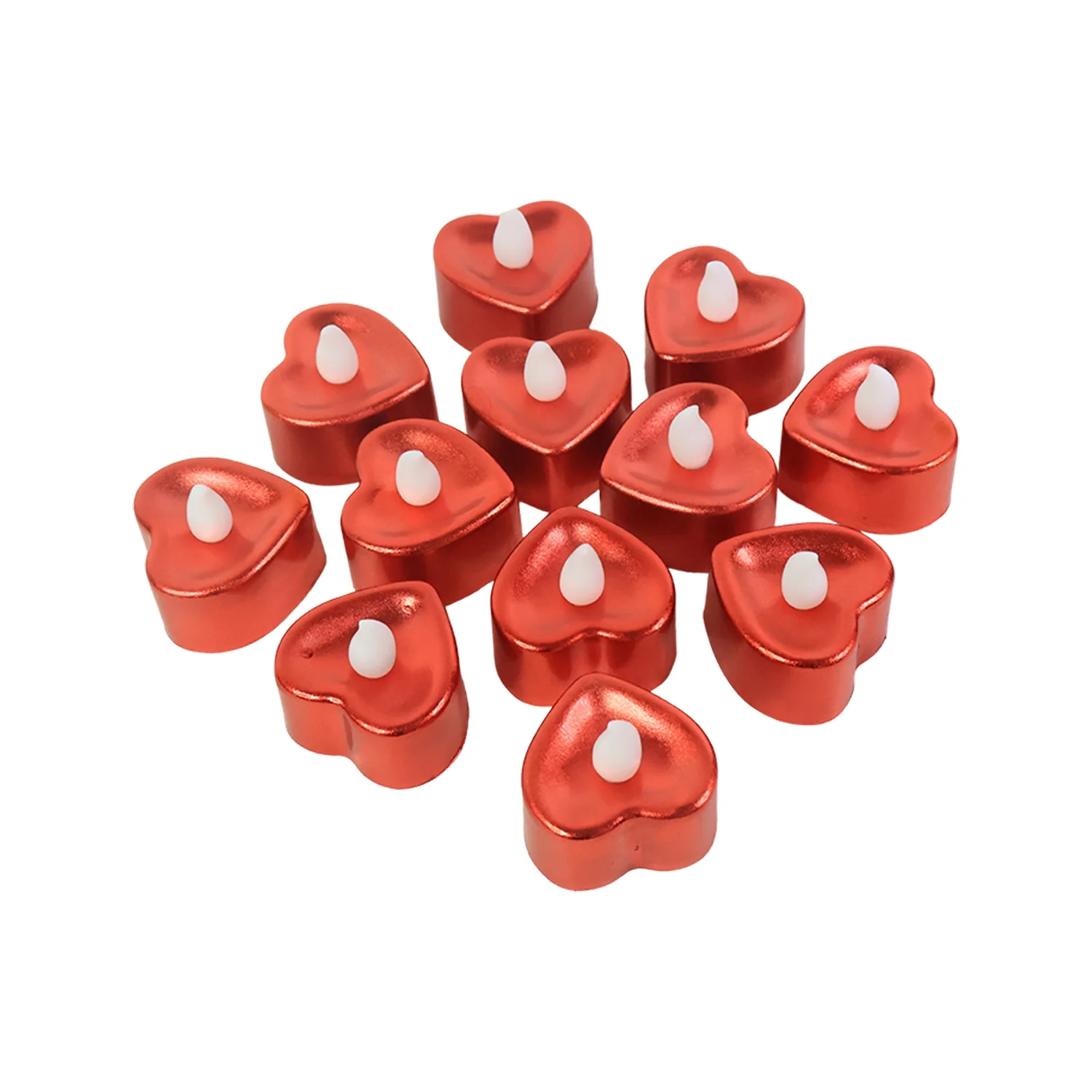 Heart Shaped LED Tea Light Candles (Mix Color / 12 Pc) - Image 5