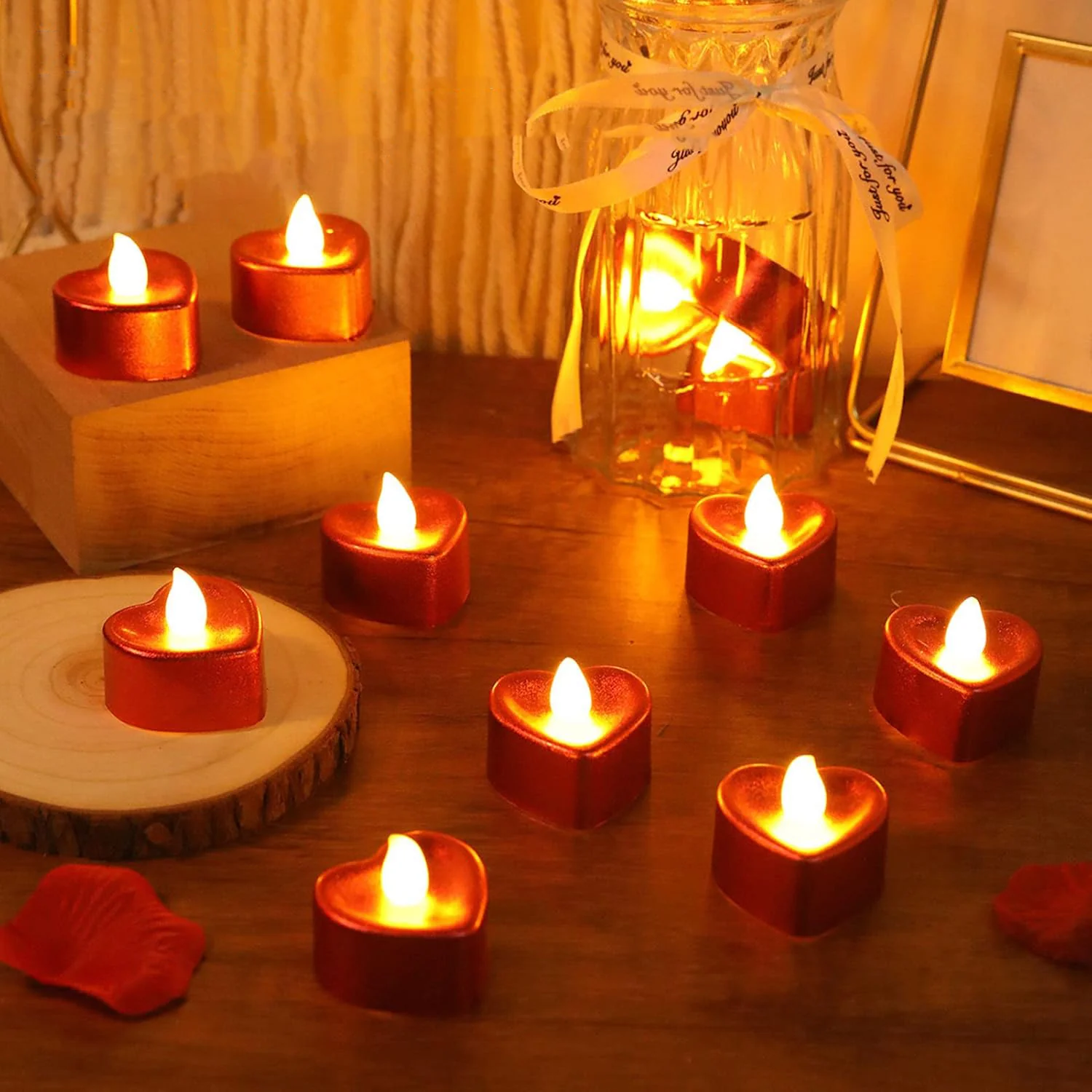 Heart Shaped LED Tea Light Candles (Mix Color / 12 Pc) - Image 7