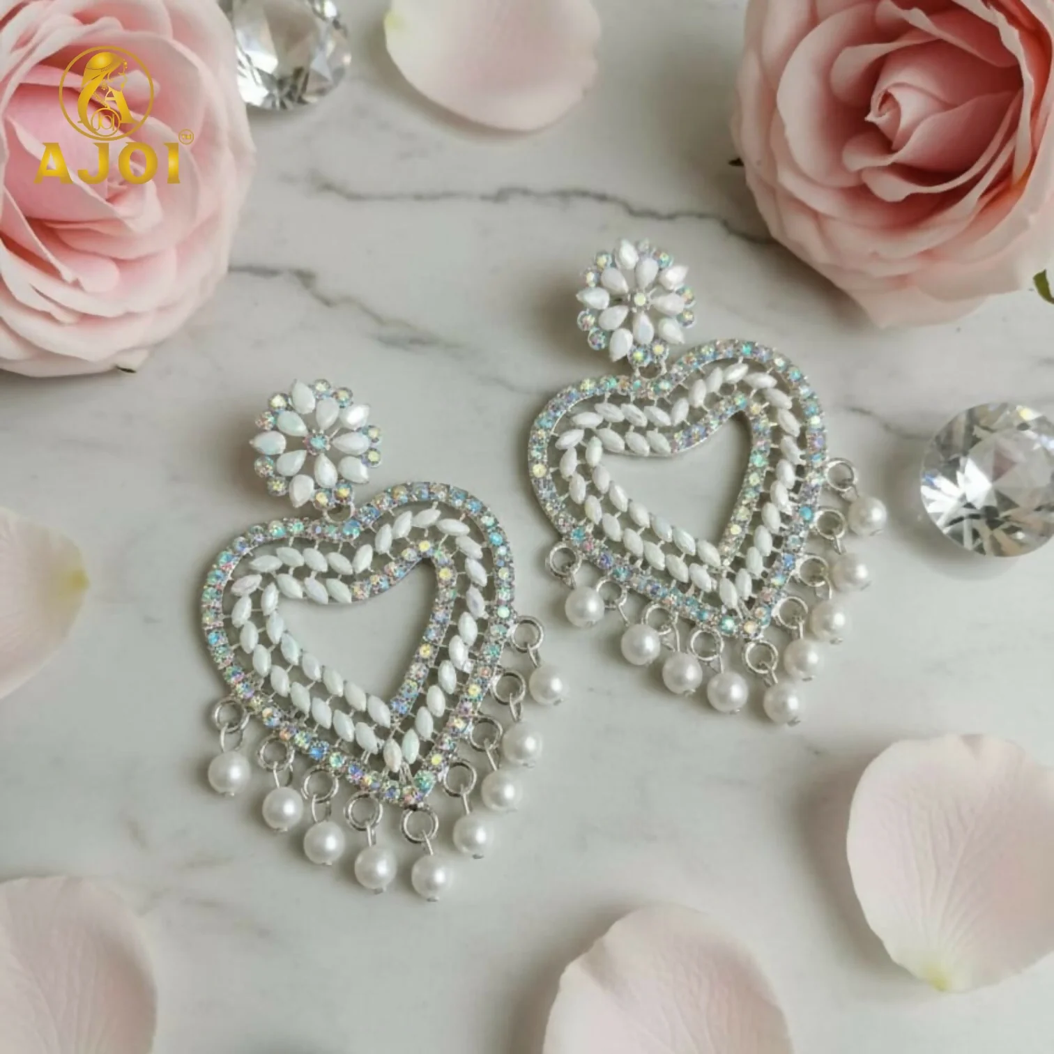 Heart-Shaped Pearl Drop Earrings For Women And Girls - Image 5