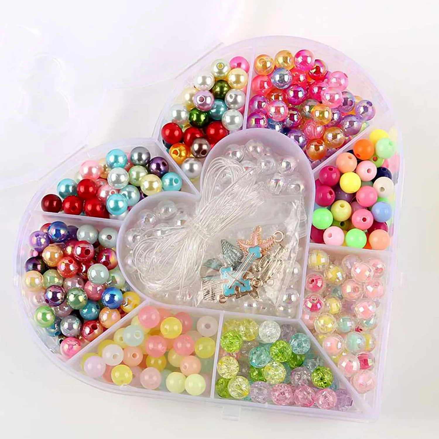 Heart-Shaped Plastic Bead Storage Organizer Box (1 Pc) - Image 6