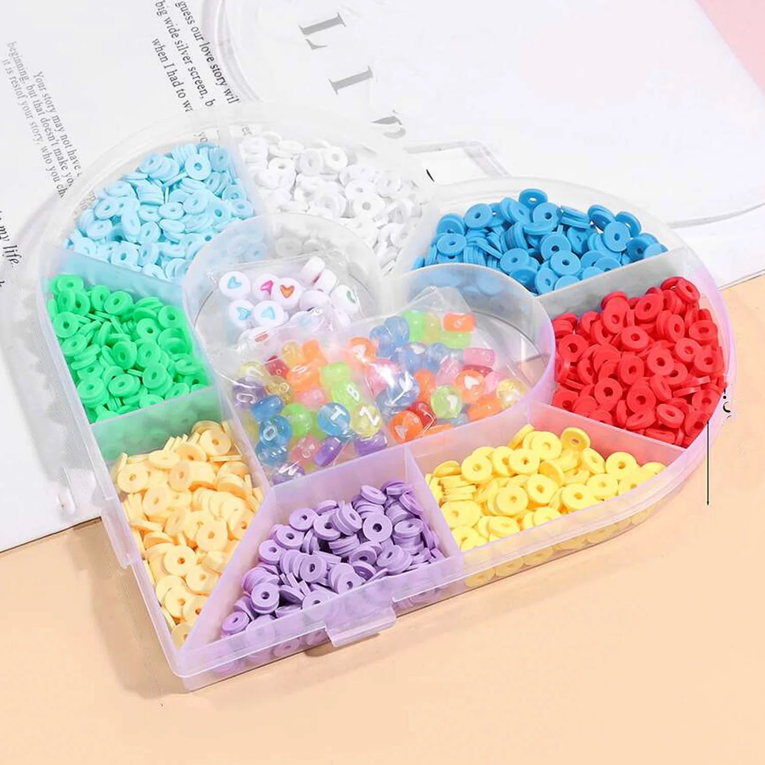 Heart-Shaped Plastic Bead Storage Organizer Box (1 Pc) - Image 8