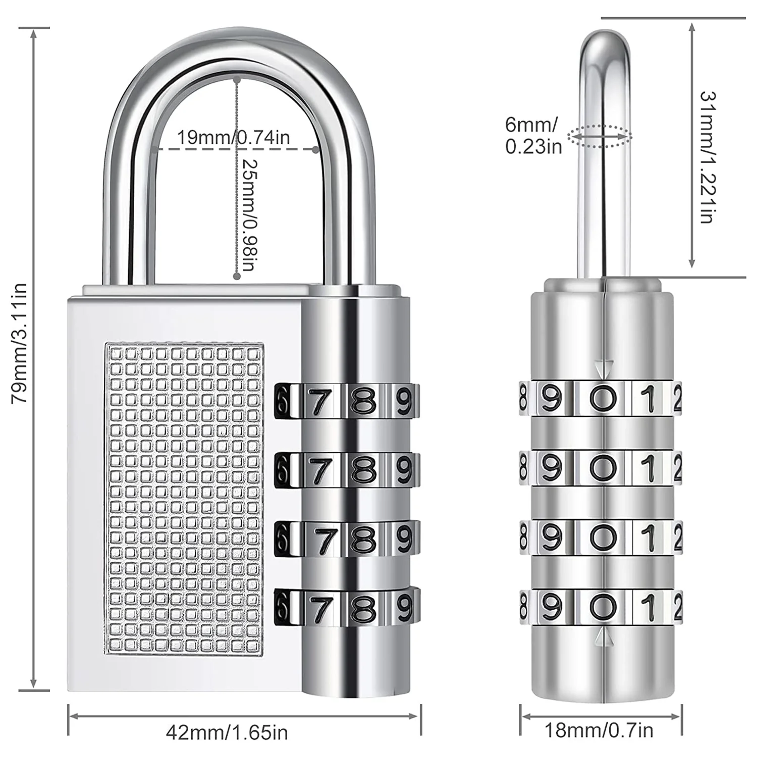 Heavy-Duty 4-Digit Resettable Combination Padlock (1 Pc) - Image 10
