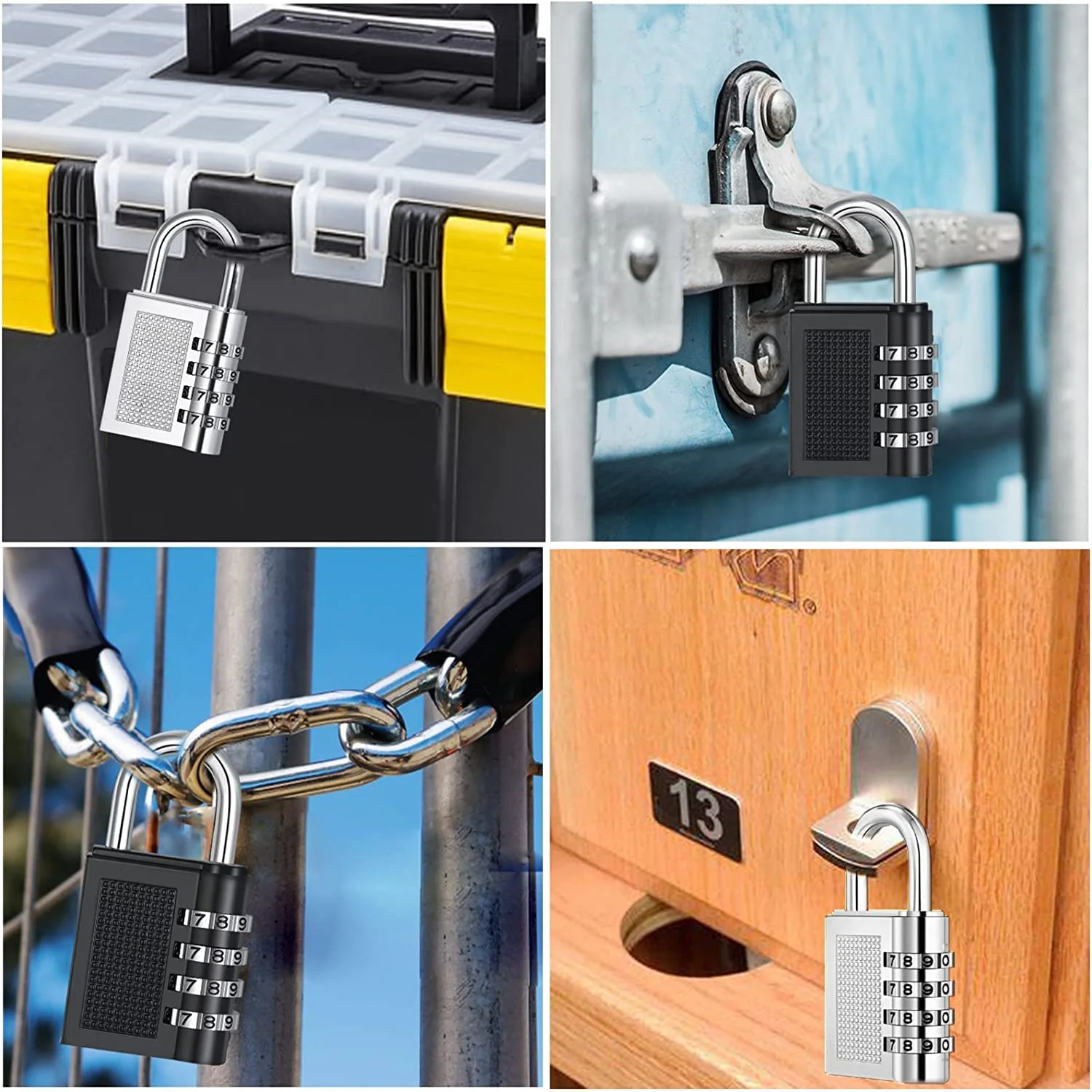 Heavy-Duty 4-Digit Resettable Combination Padlock (1 Pc) - Image 4
