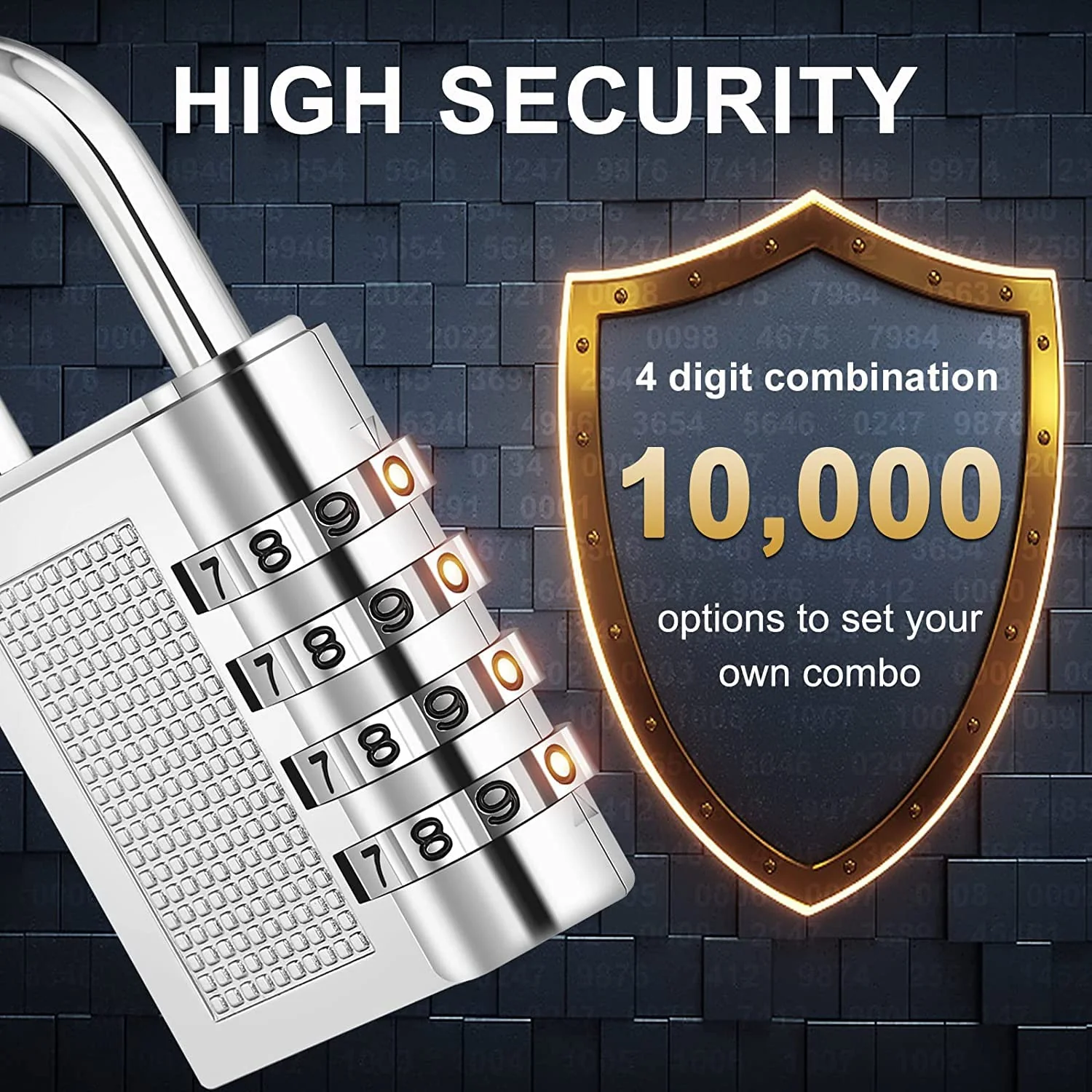 Heavy-Duty 4-Digit Resettable Combination Padlock (1 Pc) - Image 8