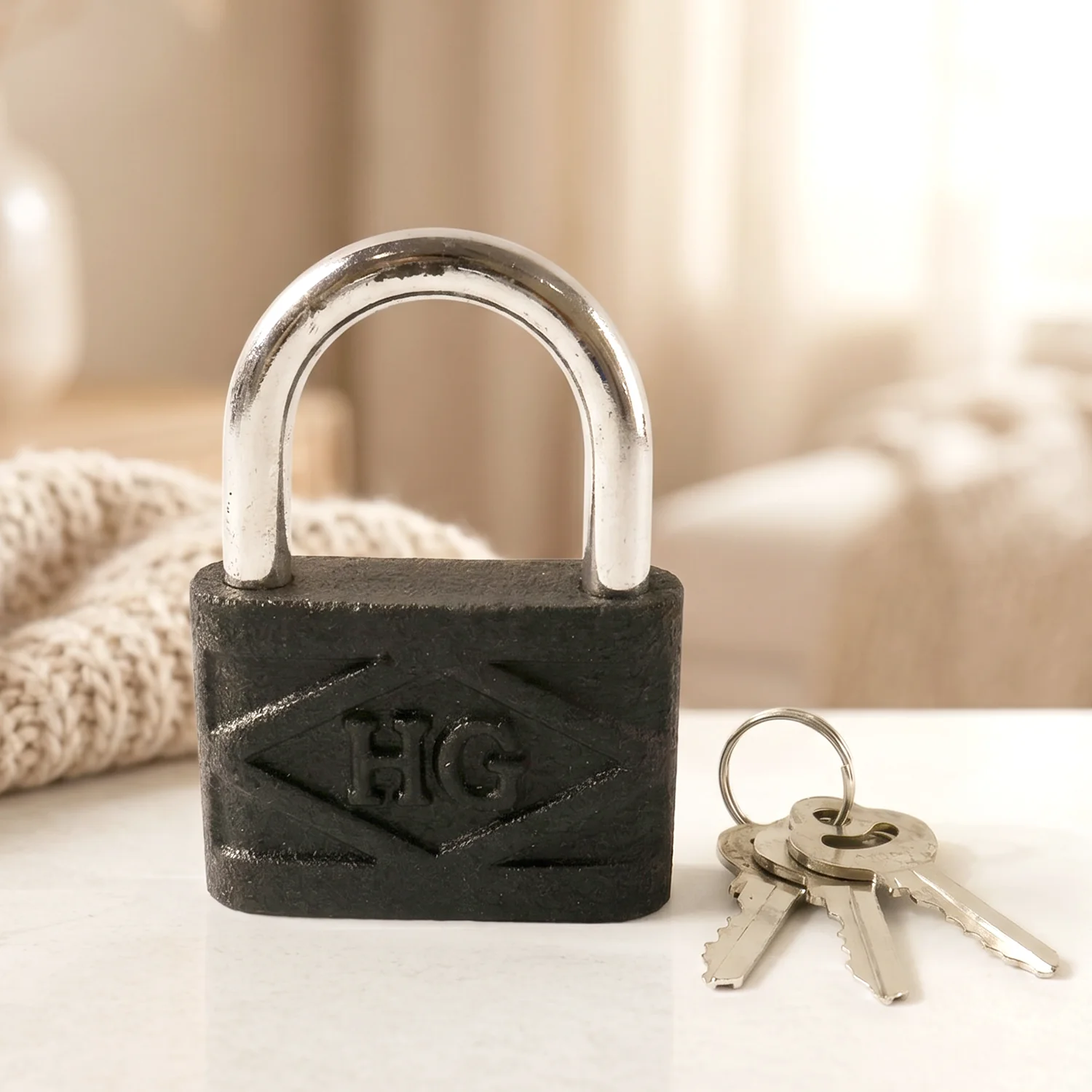 Heavy Duty 60mm Iron Pad Lock with 3 Keys - Image 8