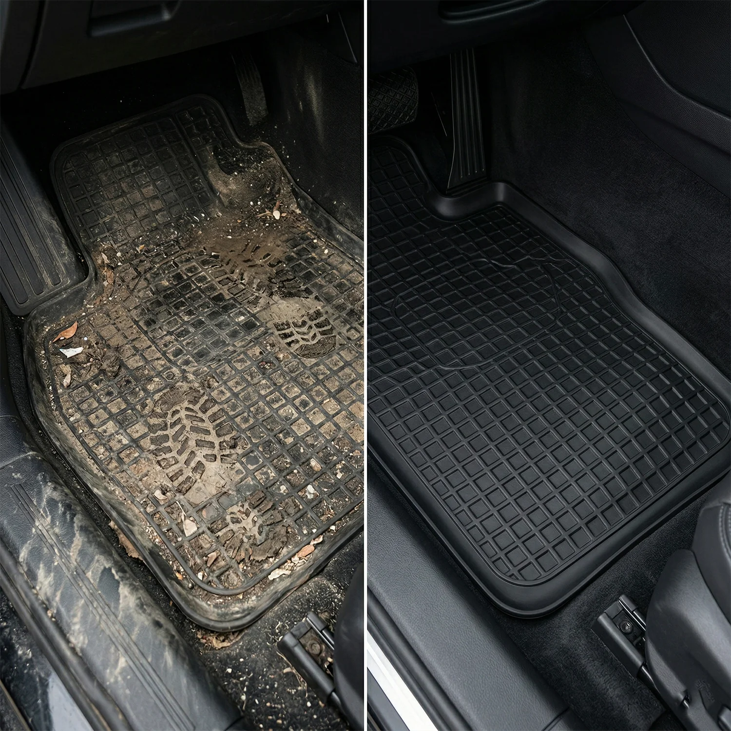Heavy Duty Anti-Slip Rubber Car Foot Mat Set (4 Pc) - Image 7