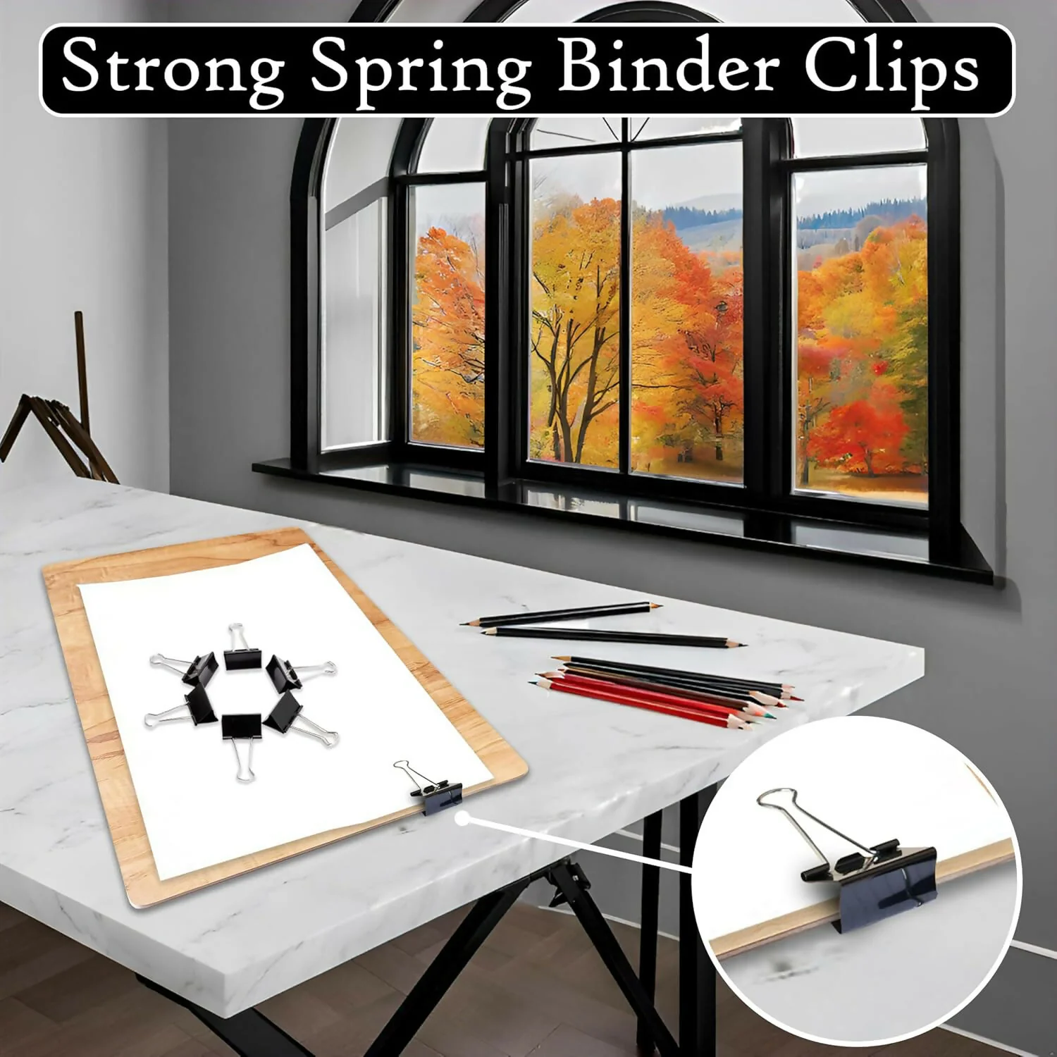 Heavy Duty Binder Clips Set with Strong Spring Grip for Office & School Use (41 mm, 12 Pieces) - Image 3