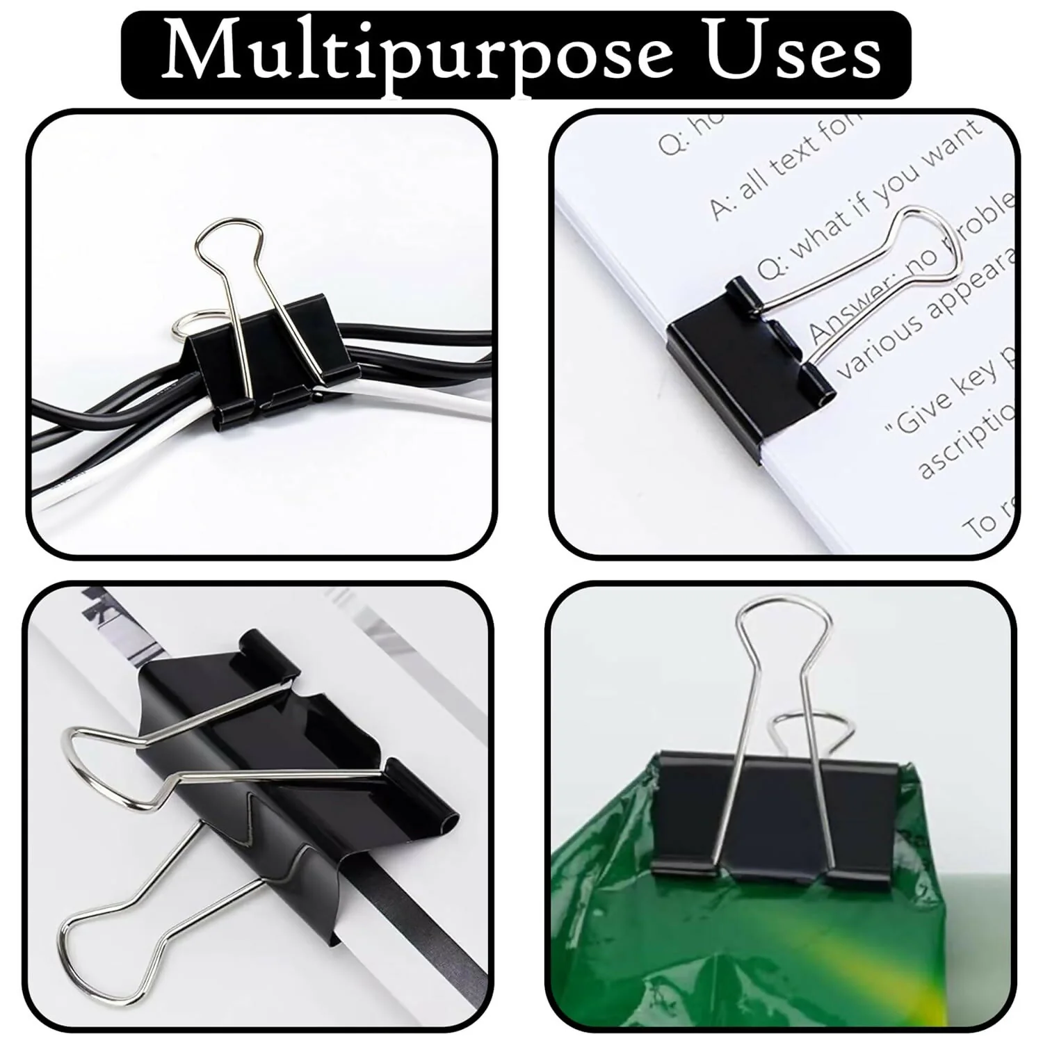 Heavy Duty Binder Clips Set with Strong Spring Grip for Office & School Use (51 mm, 12 Pieces) - Image 6