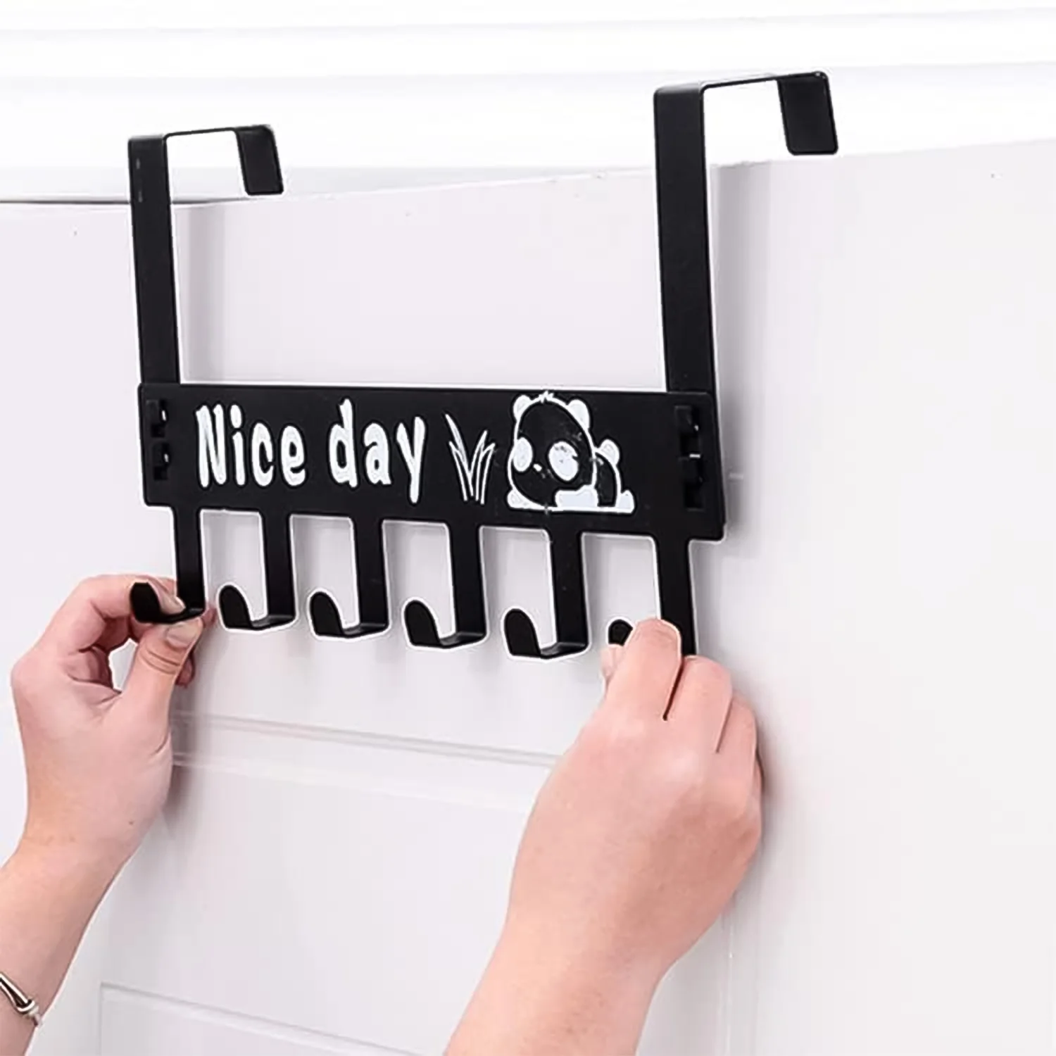 Heavy-Duty Carbon Steel Door Hook Hanger Rack (1 pc / 6 Hook / Black) - Image 4