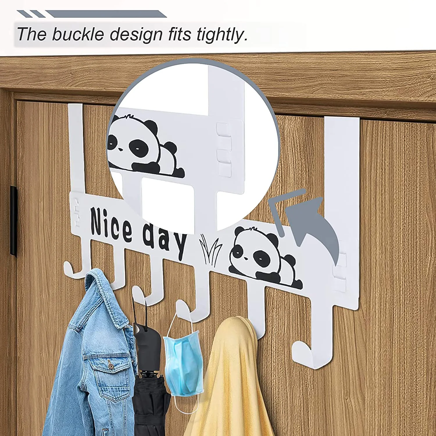 Heavy-Duty Carbon Steel Door Hook Hanger Rack (1 pc / 6 Hook / White) - Image 4