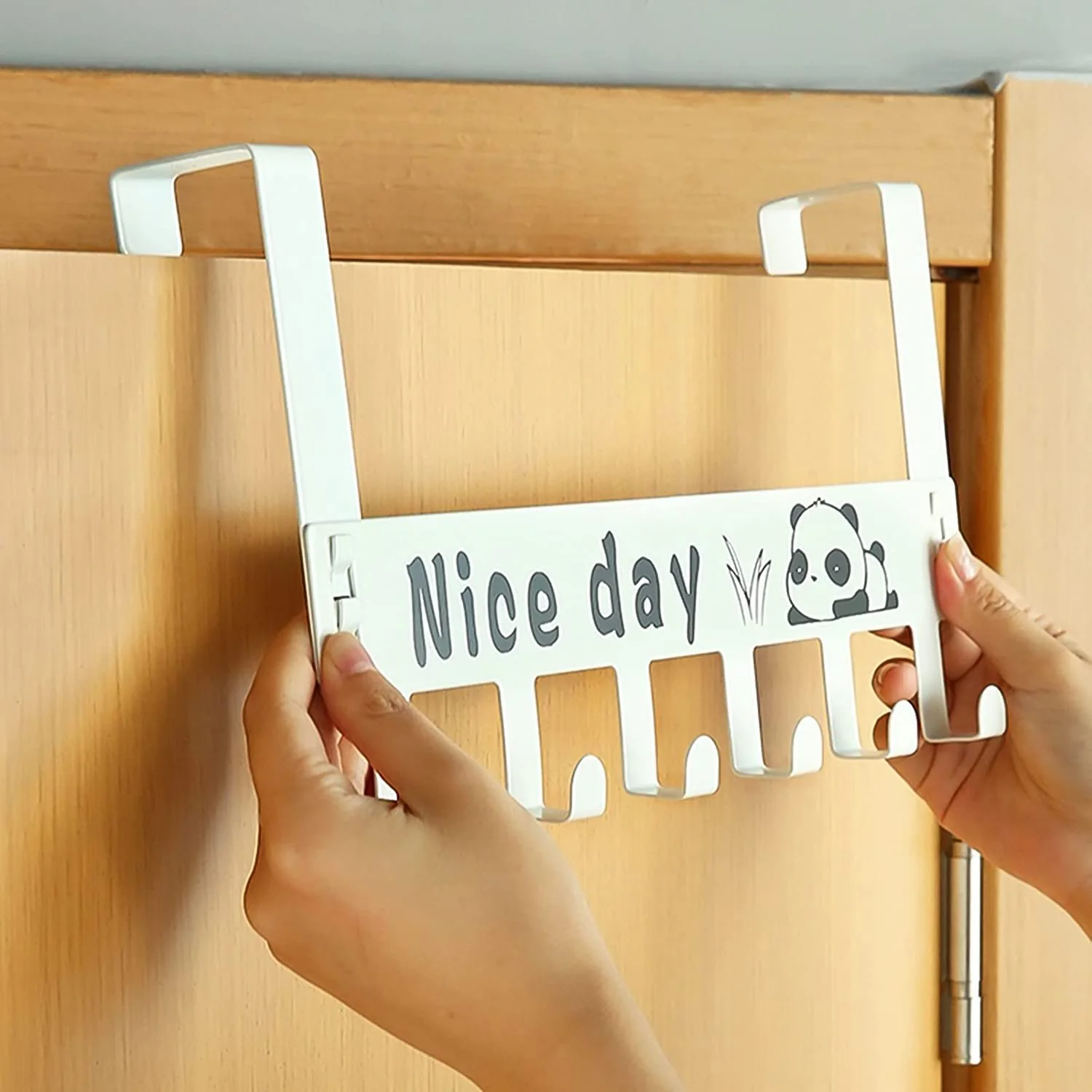 Heavy-Duty Carbon Steel Door Hook Hanger Rack (1 pc / 6 Hook / White) - Image 7