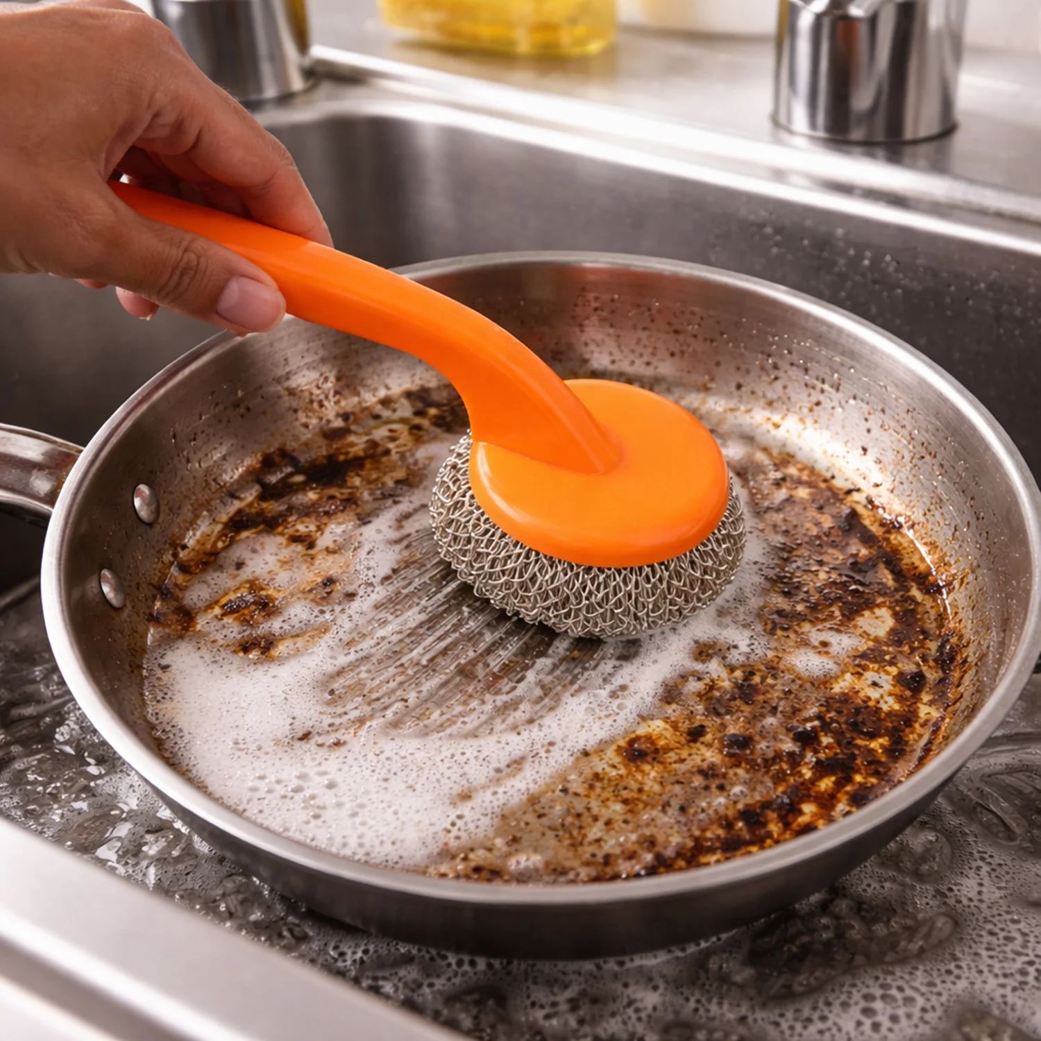 Heavy Duty Cleaning Scrubber Set with Long Handle (1 Set) - Image 4