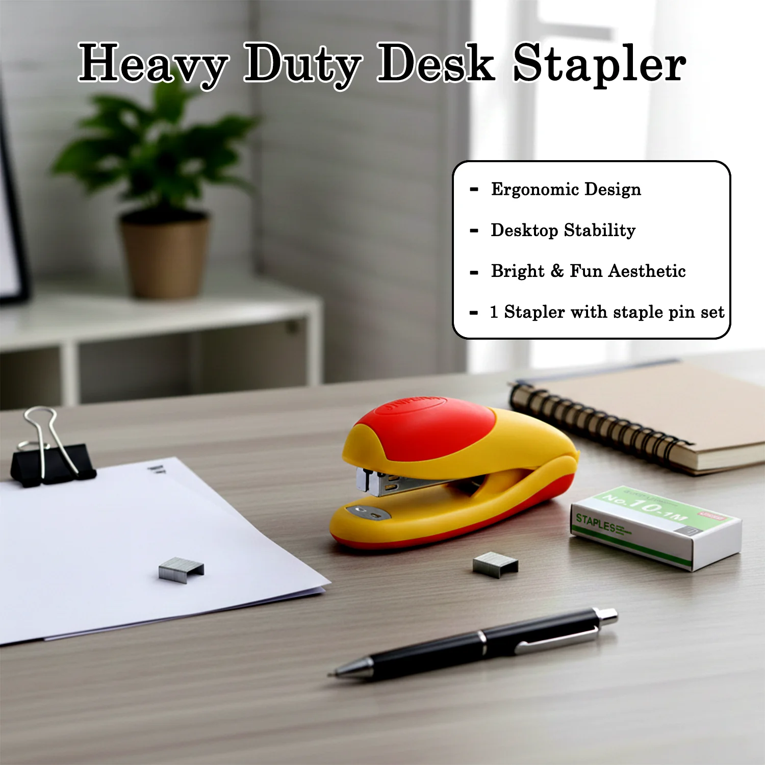 Heavy-Duty Desktop Stapler with Staple Pin Set - Image 4