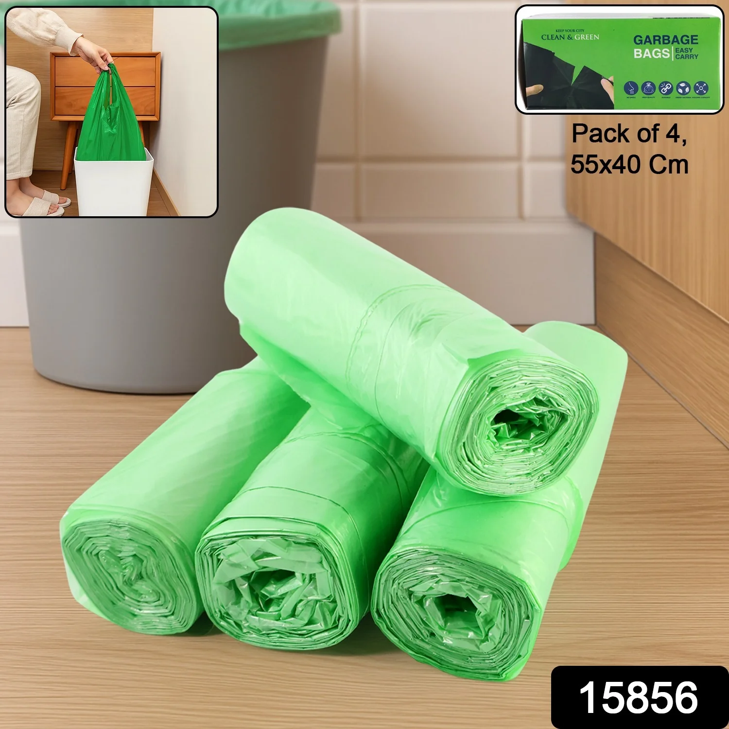 Heavy-Duty Garbage Bags - 55 × 40 cm (4 Pc / Set) - Image 2