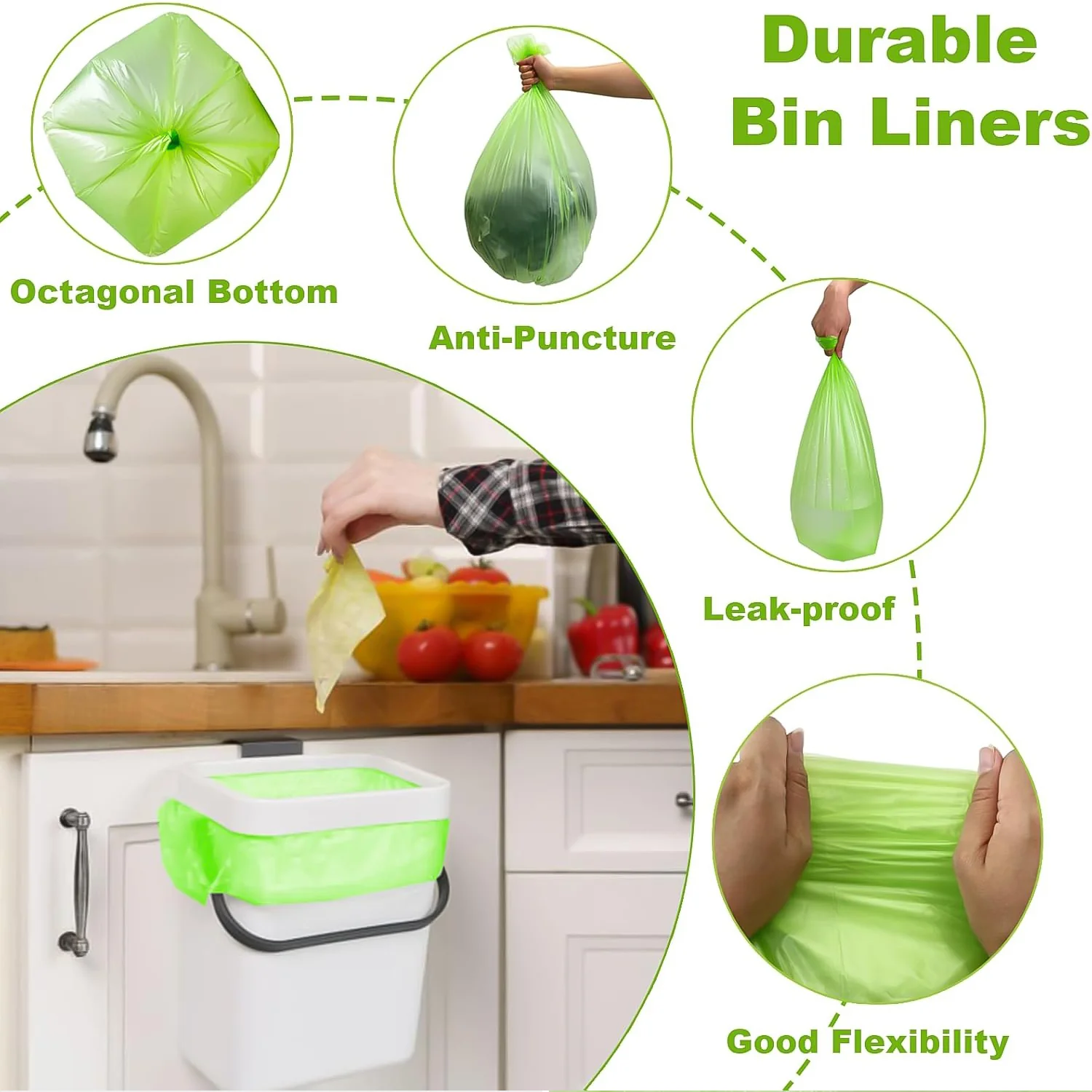 Heavy-Duty Garbage Bags - 55 × 40 cm (4 Pc / Set) - Image 4